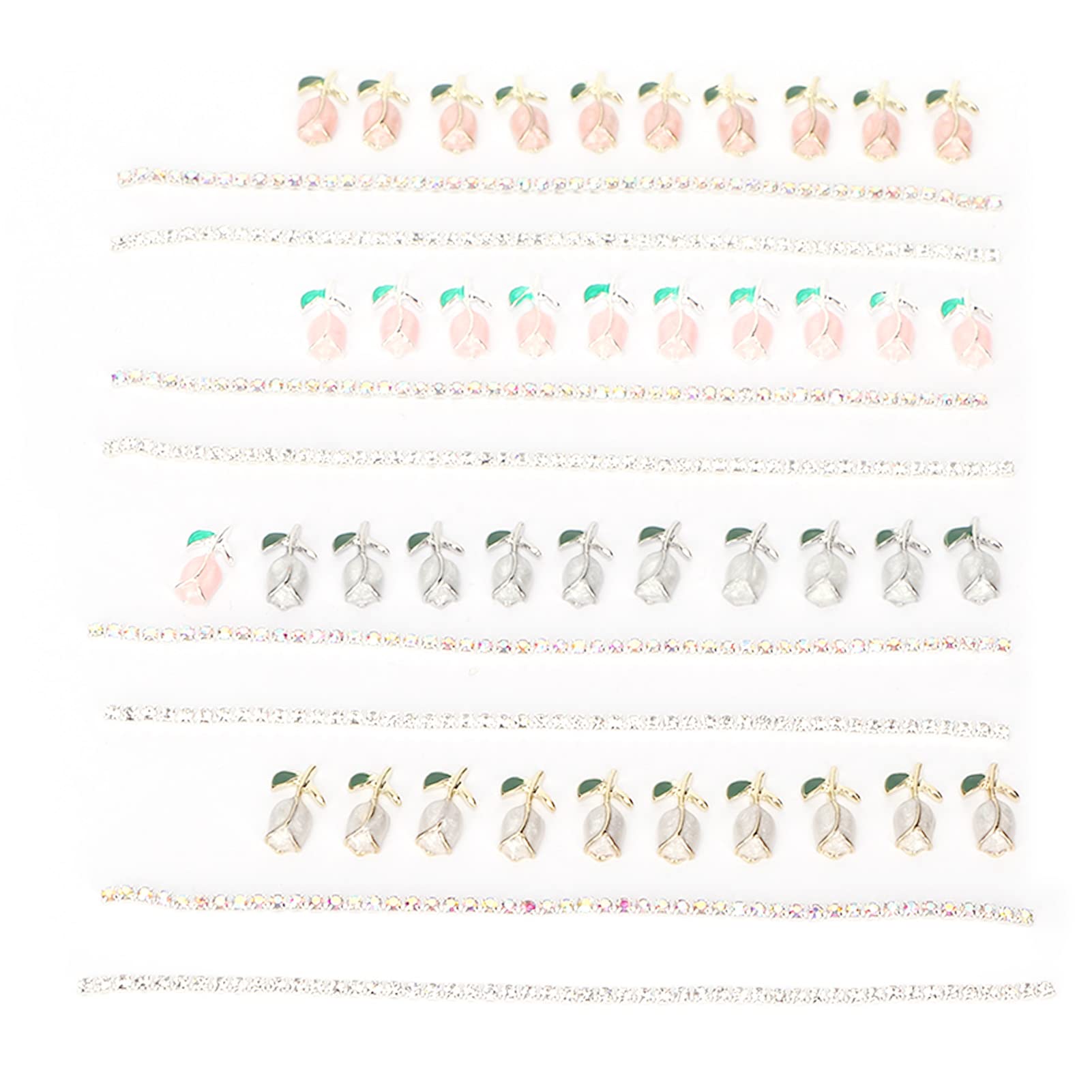 Glossy Nail Chain Decorations - 4 Pack Delicate Nail Chains for DIY Nail Art, Home Decor & Party Accessories | Perfect for Nail Salons, Wedding Nails & Festival Decor