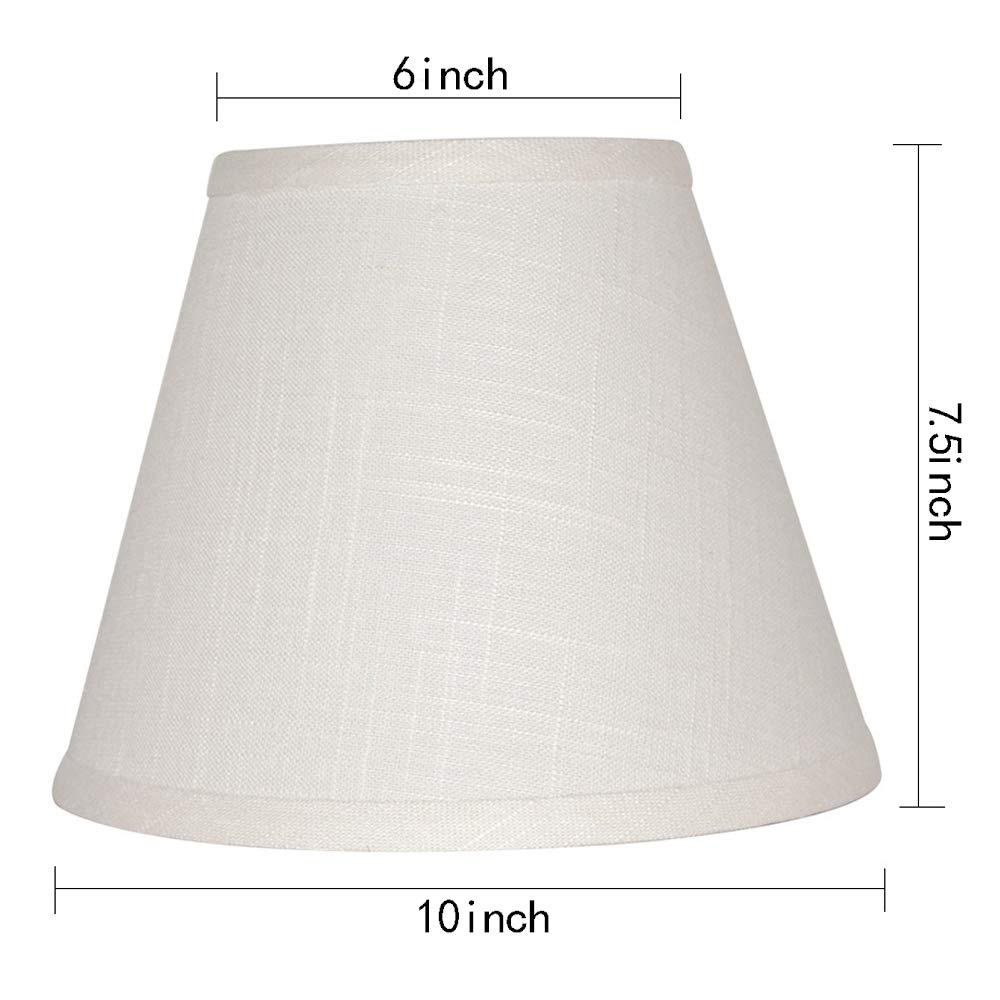 Tootoo Star Barrel White Small Lamp Shade - 6x10x7.5 Inch Fabric Replacement Shade for Table & Floor Lamps - Spider Fitler Model - Perfect for Bedroom, Living Room & Office Lighting Decor