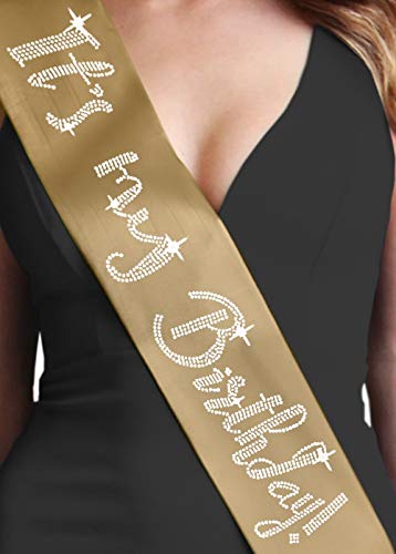 Rhinestone It's My Birthday (Gold)