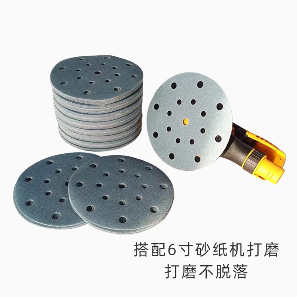 6 Inch 150mm 320 Grit Round Back Velvet Sandpaper - 30pcs Dry Abrasive Paper for Car Putty Grinding & Polishing - Perfect for Automotive Body Repair, Wood Sanding & Metal Surface Preparation