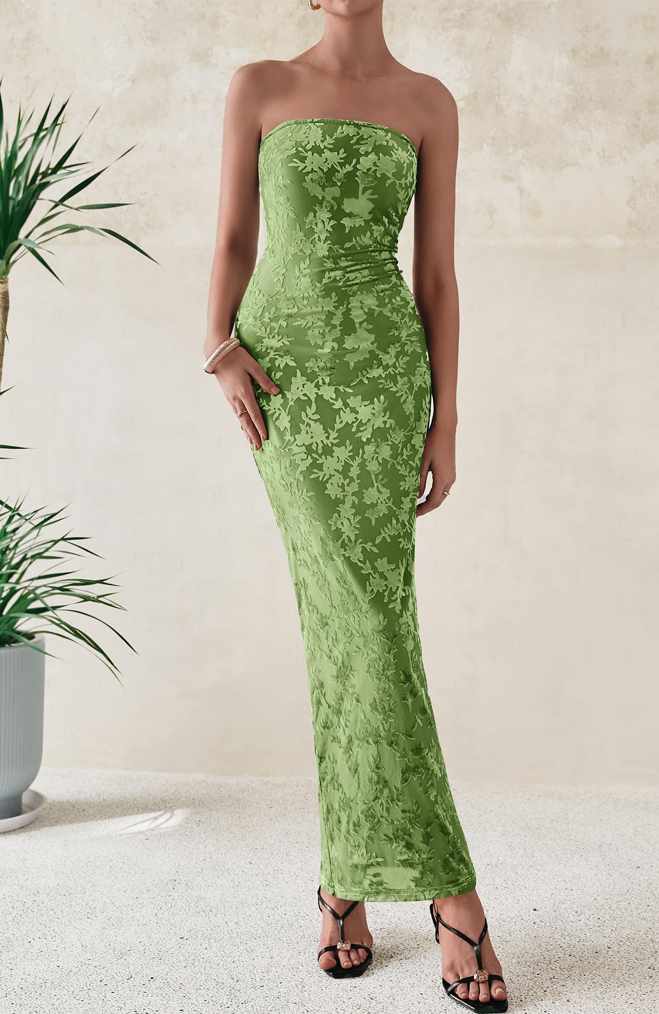 BTFBM Women's Elegant Floral Bodycon Maxi Dress 2025 - Wedding Guest, Cocktail Party & Spring Occasion Dresses with Side Split for Formal Events & Evening Wear