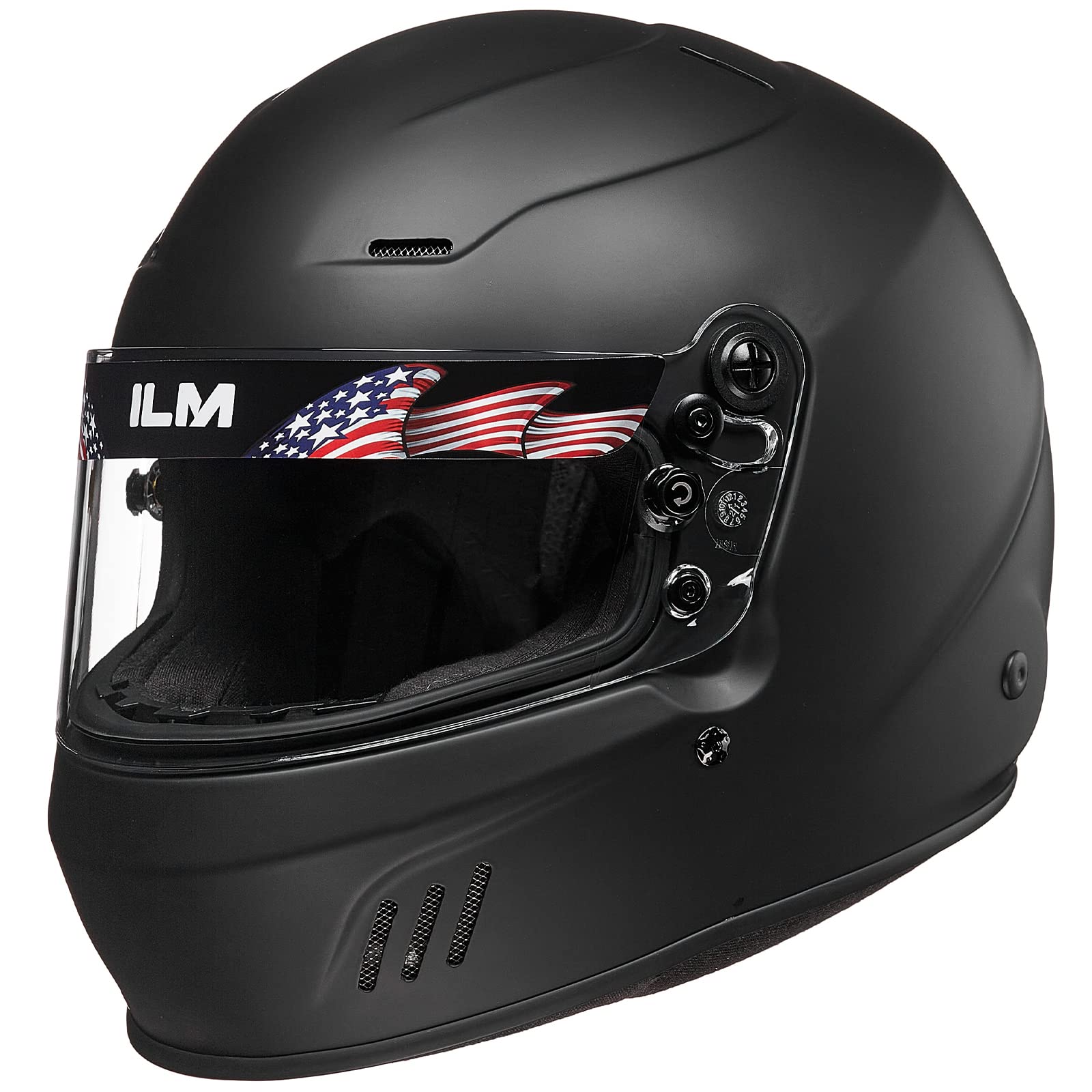 ILM Snell SA2020 Full Face Auto Racing Helmet for Men & Women - Model 760 (Matte Black, Size S) | DOT & SA2020 Certified for Track Racing, Karting & Motorcycle Riding