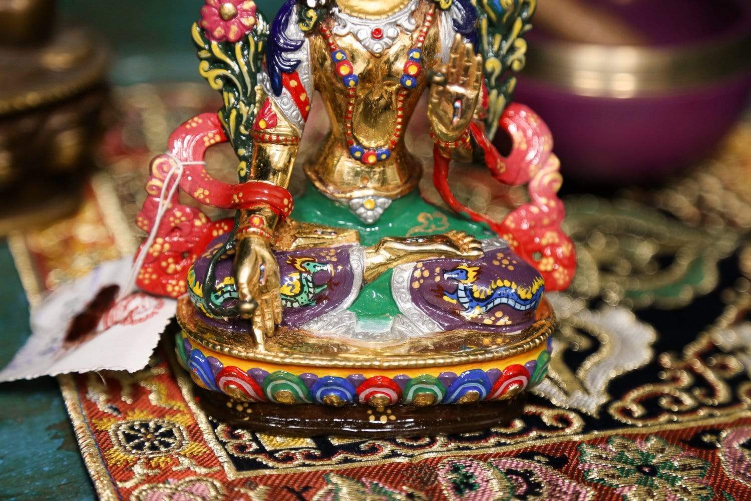 Hand Painted White Tara Statue - Tibetan Buddhist Goddess of Compassion | Home Altar Decor, Meditation Room Statue, Spiritual Gift for Yoga Practitioners