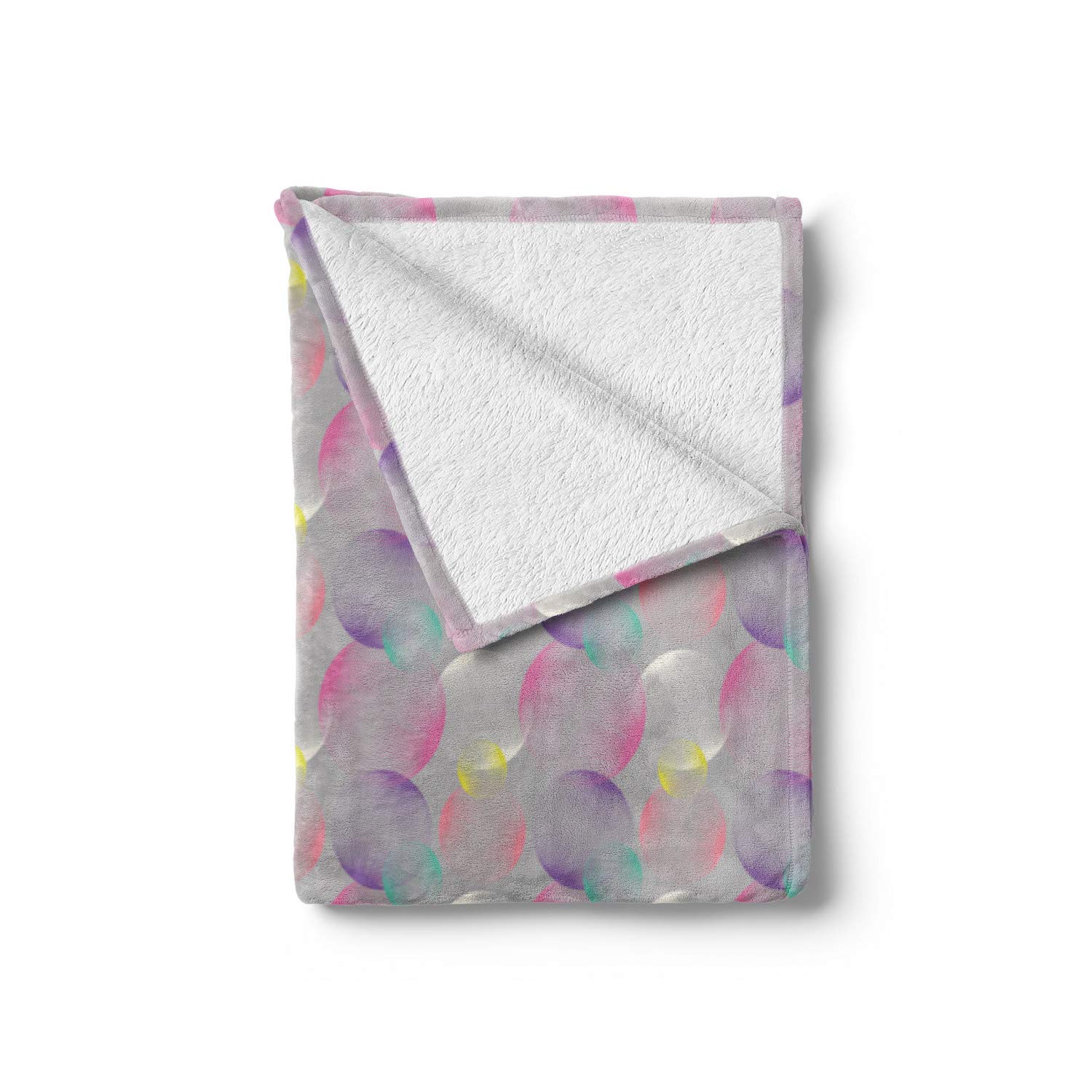 Ambesonne Abstract Throw Blanket - Modern Striped Circles & Bubbles Design - Soft Flannel Fleece Couch Cover for Adults - 50