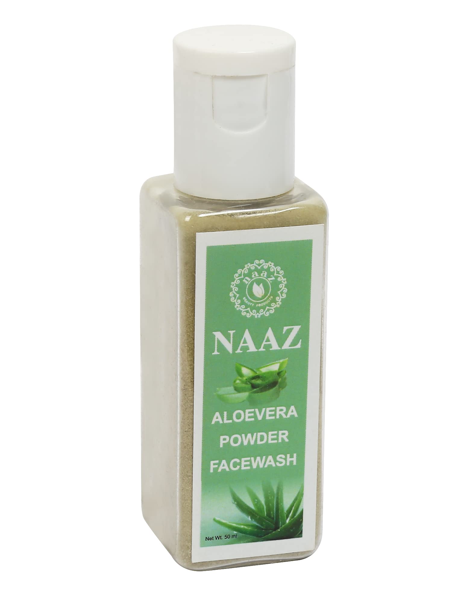 Naaz Aloe Vera Powder Face Wash - 100% Natural & Organic for Clear Skin (50ml) | Gentle Daily Cleanser for Acne, Oily & Sensitive Skin | Perfect for Morning & Night Skincare Routine