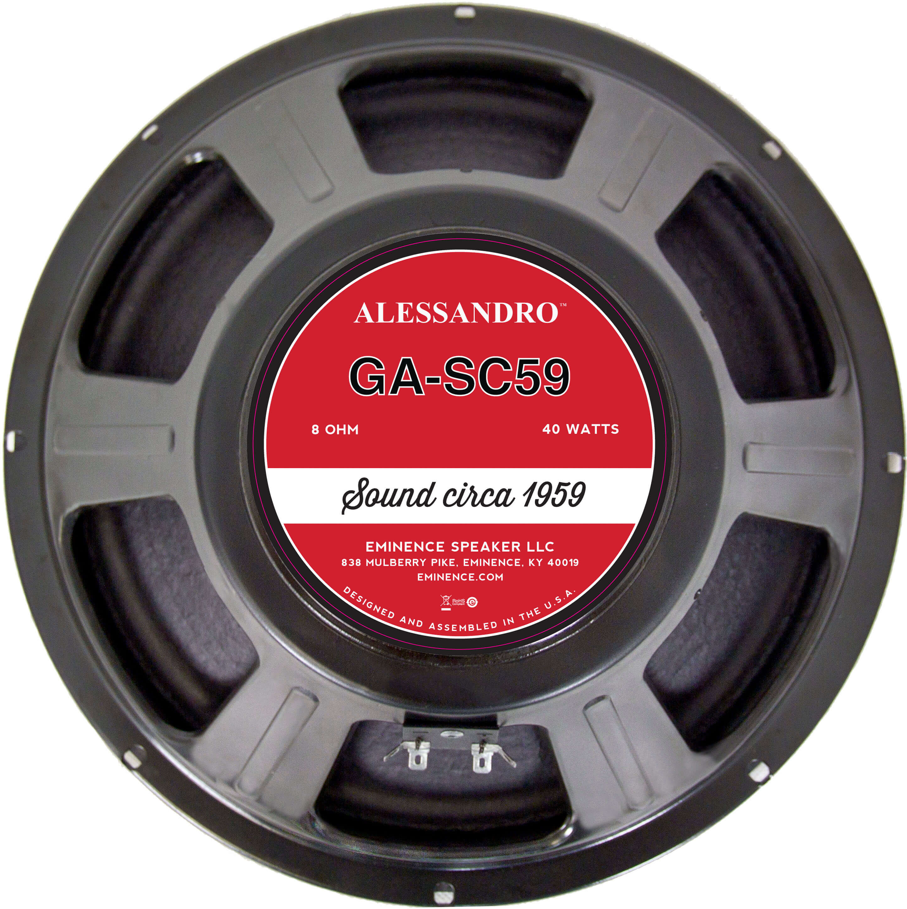 Eminence GA SC59 8 Ohm 12-Inch 40W Guitar Speaker - George Alessandro Approved for Blues, Rock & Studio Recording