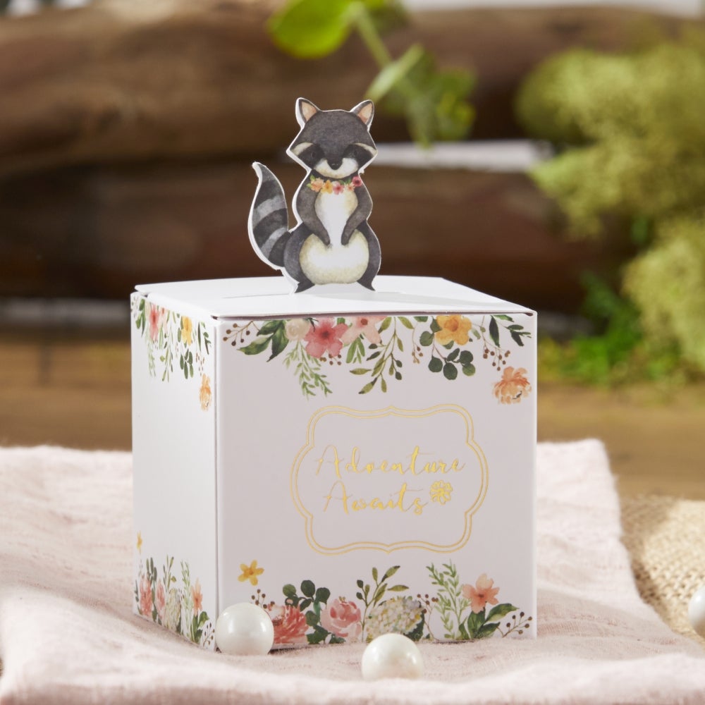 Woodland Baby Shower Favor Boxes - Pink (Set of 24) | Gender Reveal Party Decorations, Newborn Celebration Gifts, Baby Shower Thank You Favors for Guests