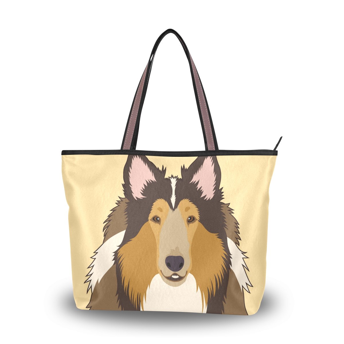 Stylish Women's Tote Shoulder Bag with Rough Collie Dog Print - Large Capacity Handbag for Work, Travel & Daily Use