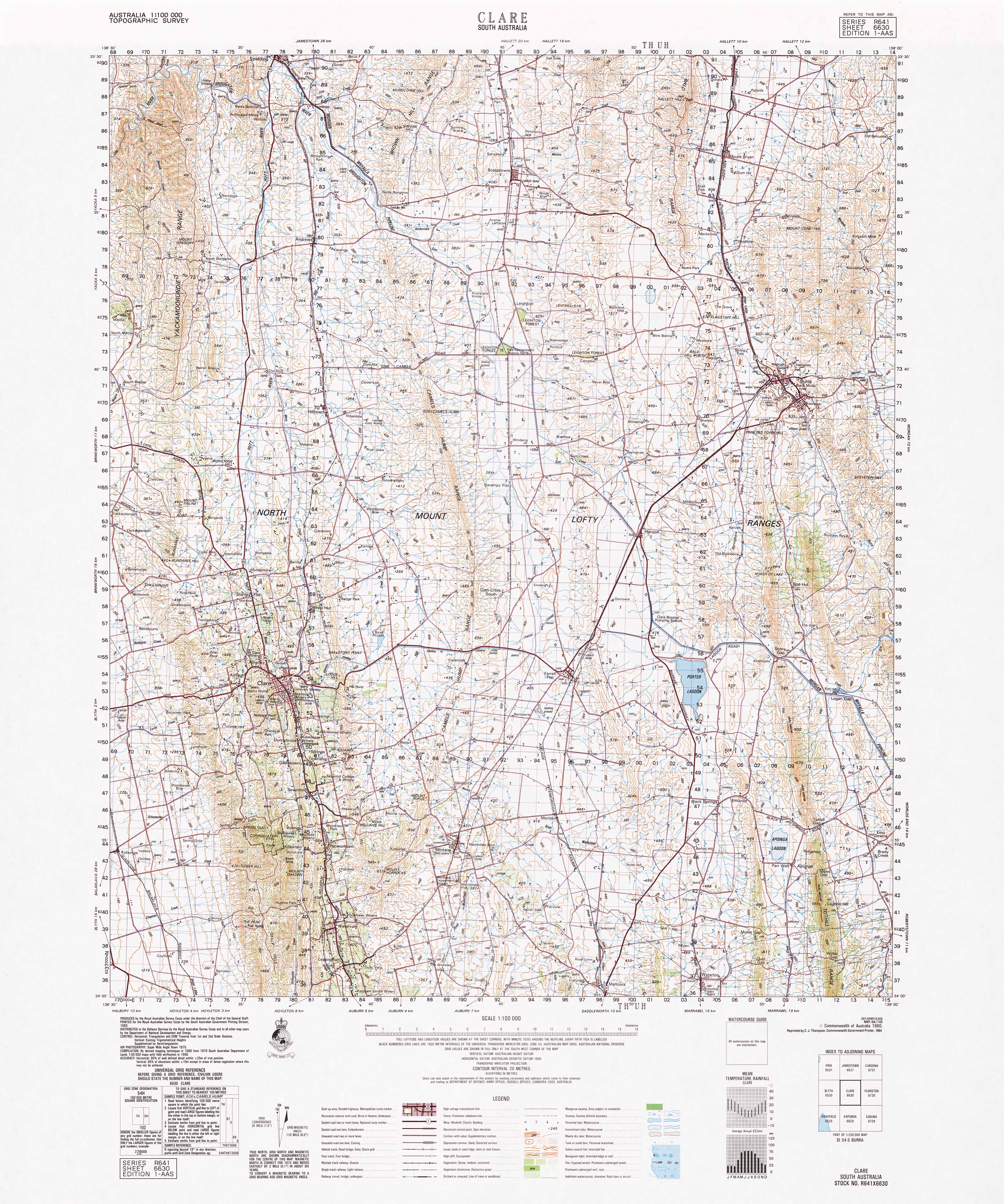 6630 Clare 1:100,000 Scale Topographic Map - Detailed Hiking, Camping & Outdoor Adventure Navigation