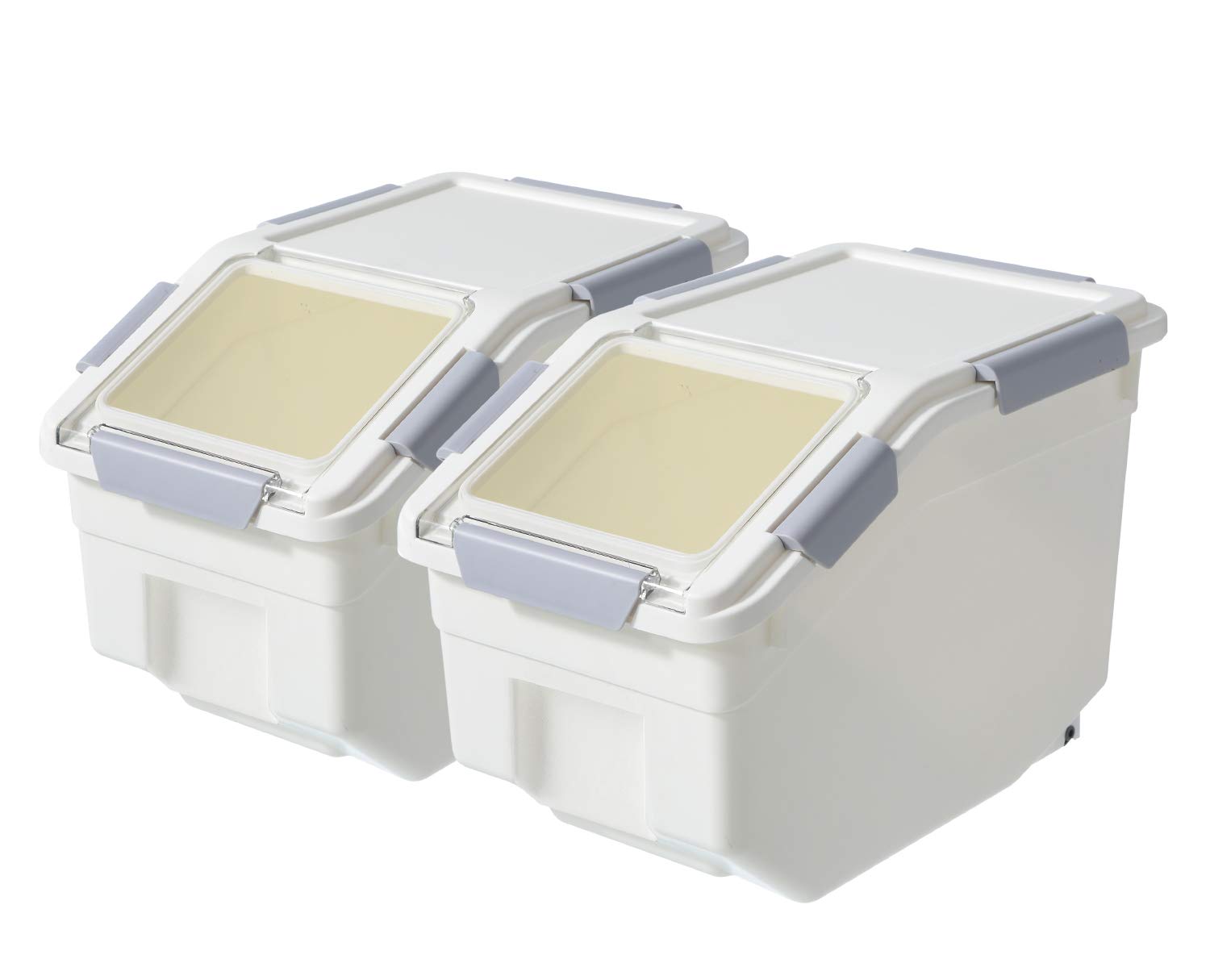 2-Pack Airtight Flour Storage Containers with Scoop - BPA Free Food Storage for Dry Goods, Sugar, Rice & Baking Supplies - Ideal for Kitchen Pantry, Pet Food Storage (13LB Capacity) - Perfect for Organizing Dog, Cat & Bird Food