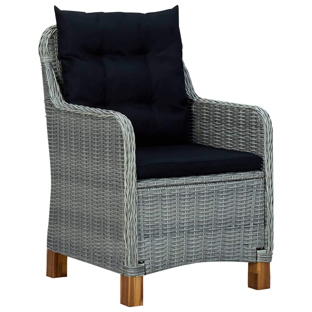 YAFF 2-Piece Patio Chairs Set with Cushions - Light Gray Poly Rattan Outdoor Furniture (56.76 lbs) - Perfect for Backyard, Garden, Poolside & Patio Relaxation