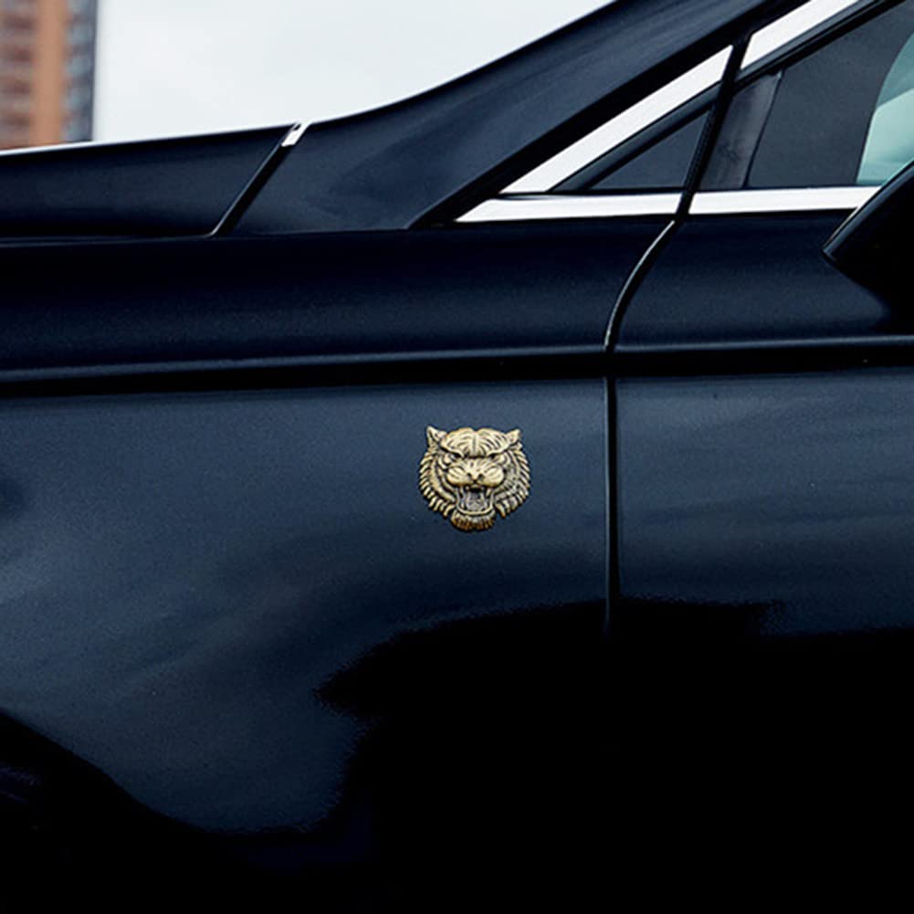 3D Zinc Alloy Tiger Head Car Sticker - Funny Hood Decorative Decal for Cars, Trucks & Motorcycles | Anti-Scratch Metal Emblem for Vehicle Customization (Great for Car Enthusiasts & Gift Giving)