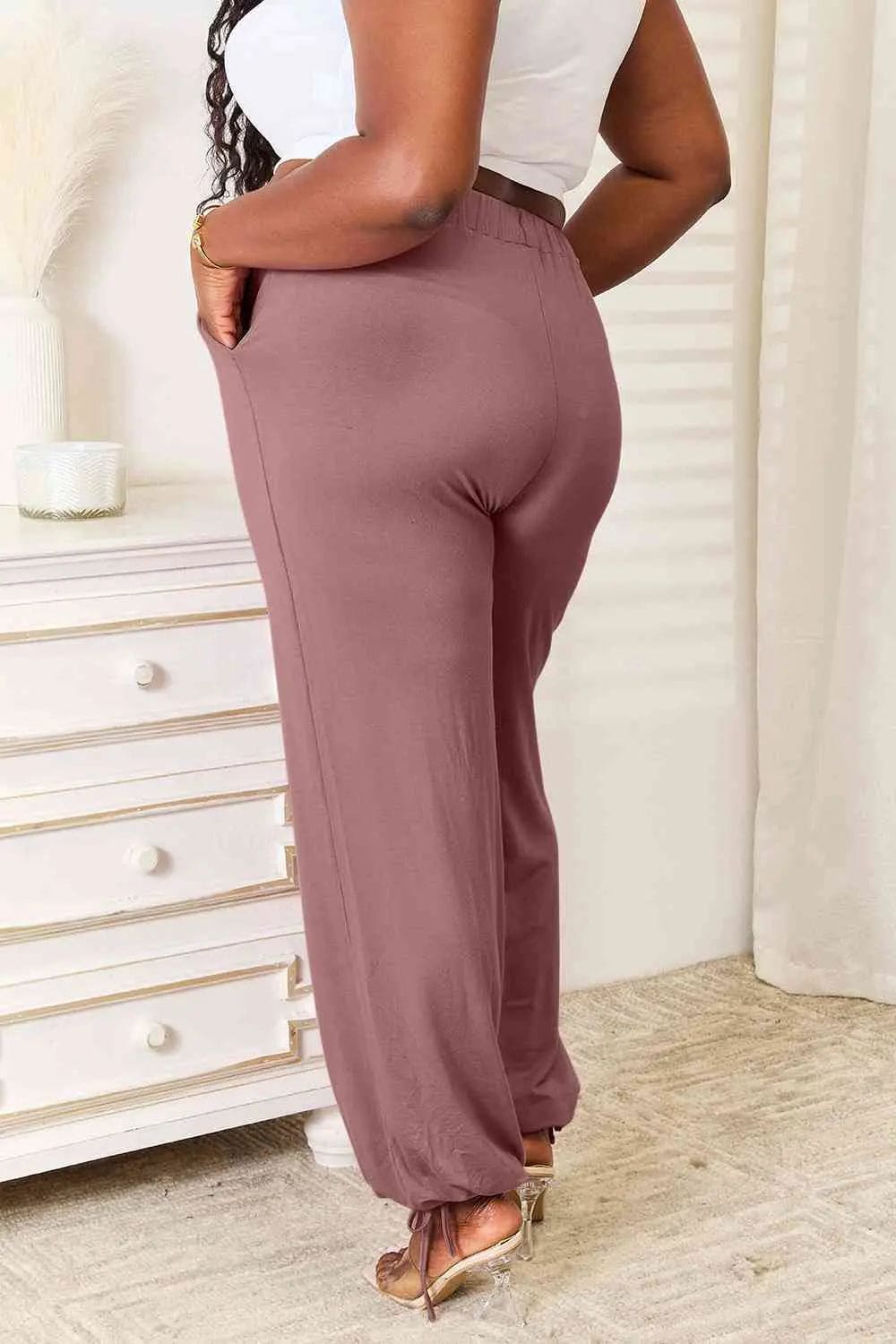 Soft Rayon Drawstring Waist Pants for Women - Full Length Comfort with Pockets | Casual Lounge, Yoga & Everyday Wear