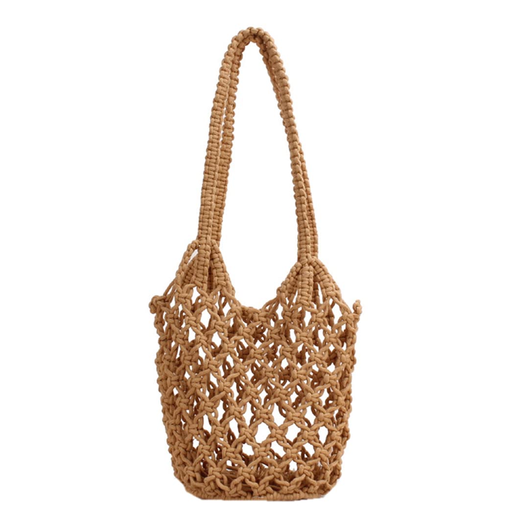 FAIRYSAN Summer Beach Handbag - Breathable Hollow Mesh Shoulder Bag, Cotton Crochet Fishnet Woven Tote for Women - Perfect for Beach Vacations, Pool Parties & Outdoor Adventures
