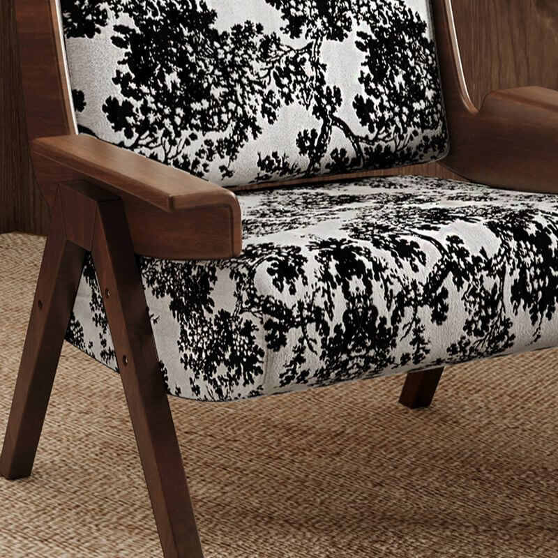 Modern Abstract Striped Solid Color Black Olive Green Armchair with Fixed Back and Arms - Stylish Living Room Chair for Home Office Lounge Reading Nook