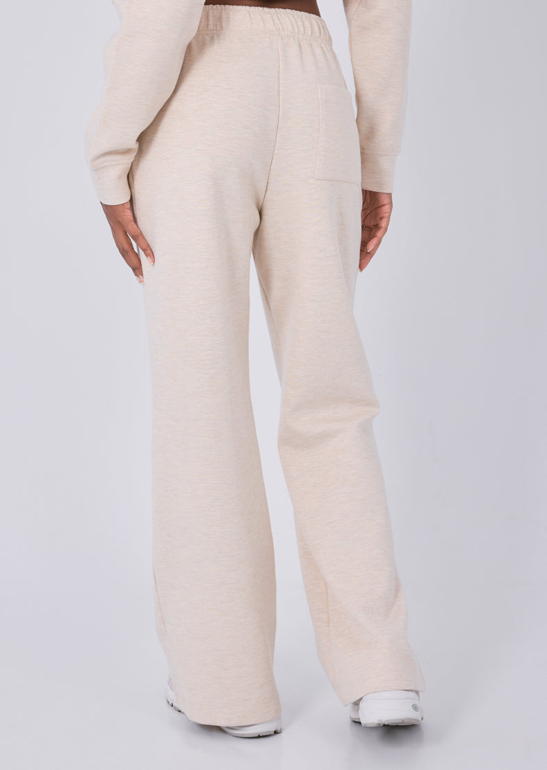 Women's All Around Lounge Straight Leg Short Length Pants in Oatmeal Heather - Comfortable Casual Wear for Home, Yoga & Travel