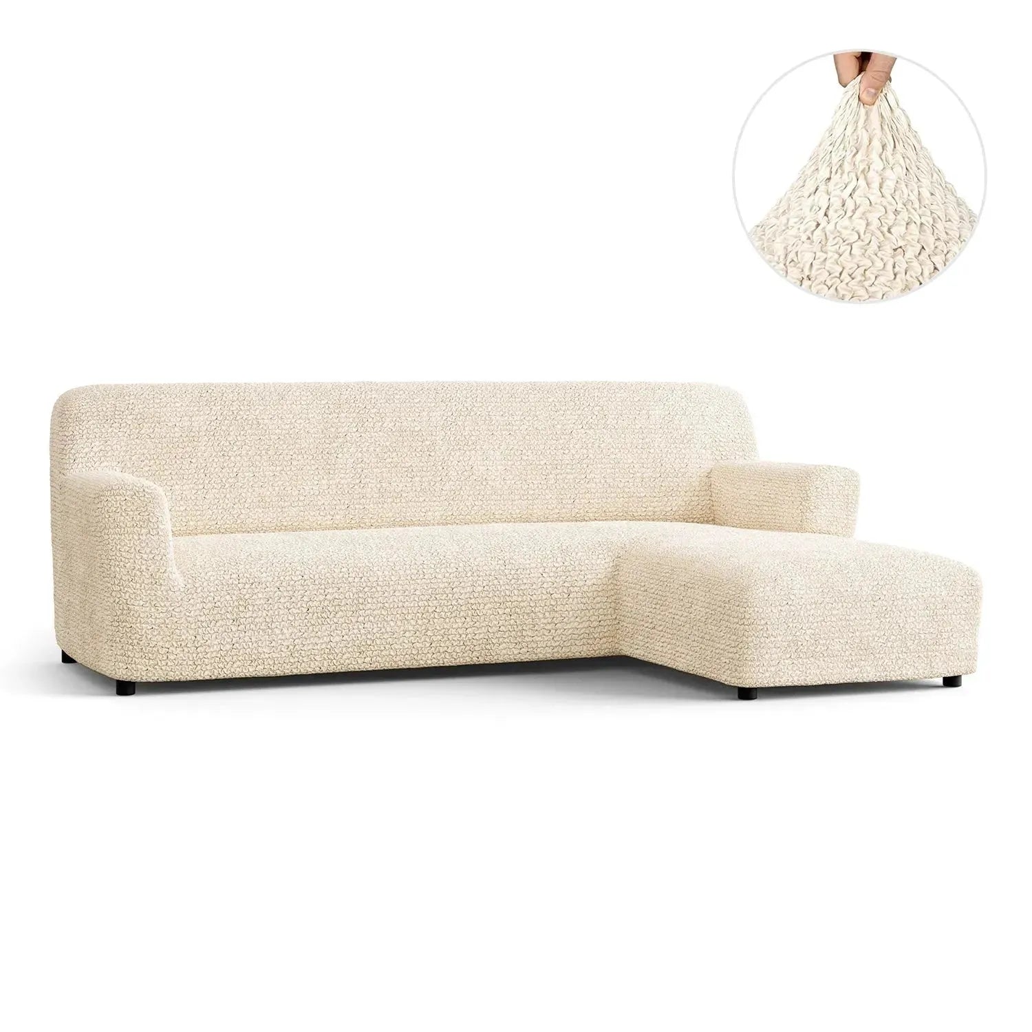L Shaped Sofa Slipcover with Right Chaise - Premium Microfiber Stretchable Furniture Protector for Living Room, Sectional Couch Cover - Easy Wash & Anti-Slip Design for Home Decor