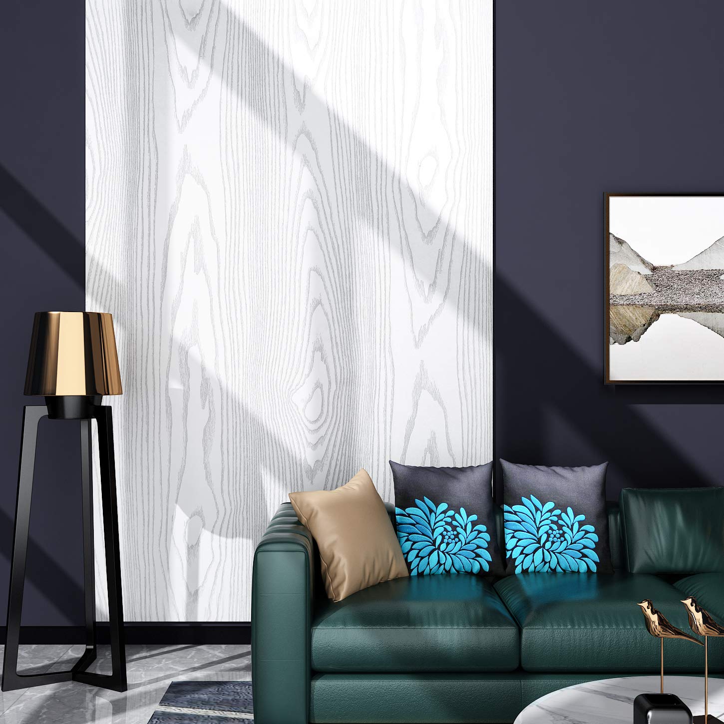 Livelynine White Wood Peel and Stick Wallpaper - 15.8