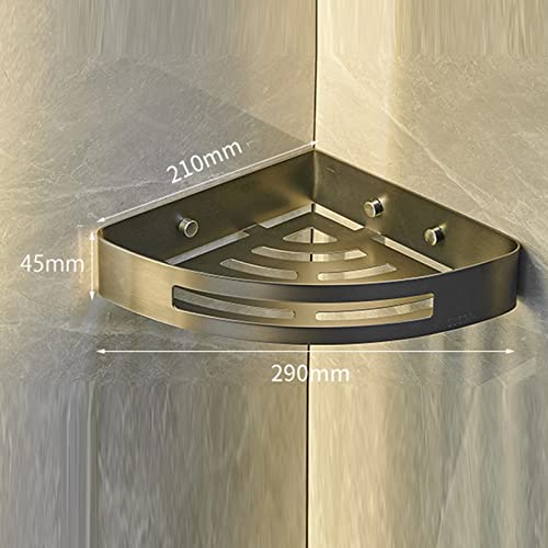 No Drill Shower Caddy - Rustproof Stainless Steel Wall Mounted Bathroom Organizer with Adhesive, 2-Tier Gray Shower Shelf for Shampoo, Soap & Toiletries - Perfect for Small Bathrooms & Apartment Showers