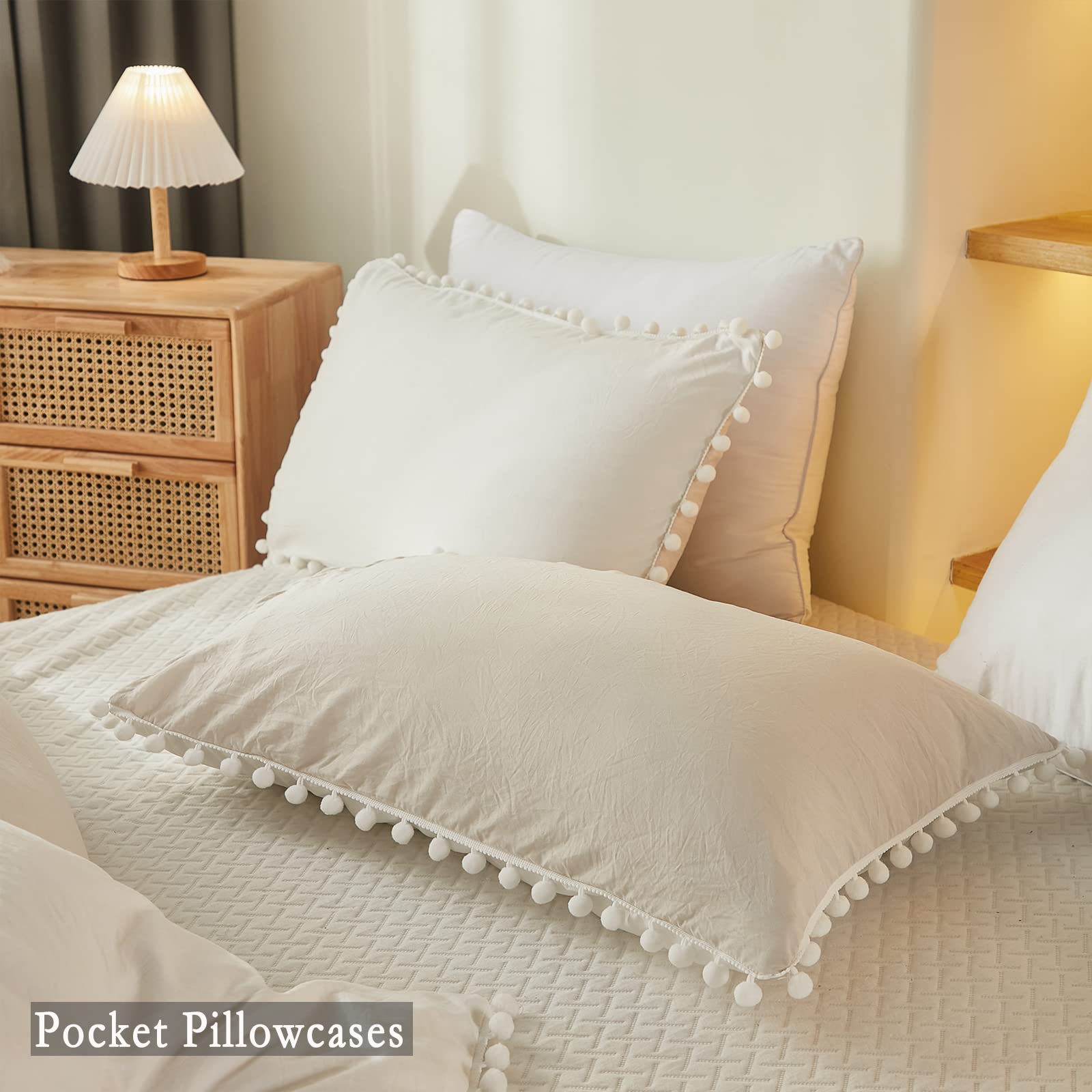 King Size Comforter Set - Ultra Soft Lightweight for Farmhouse & Boho Bedroom Decor