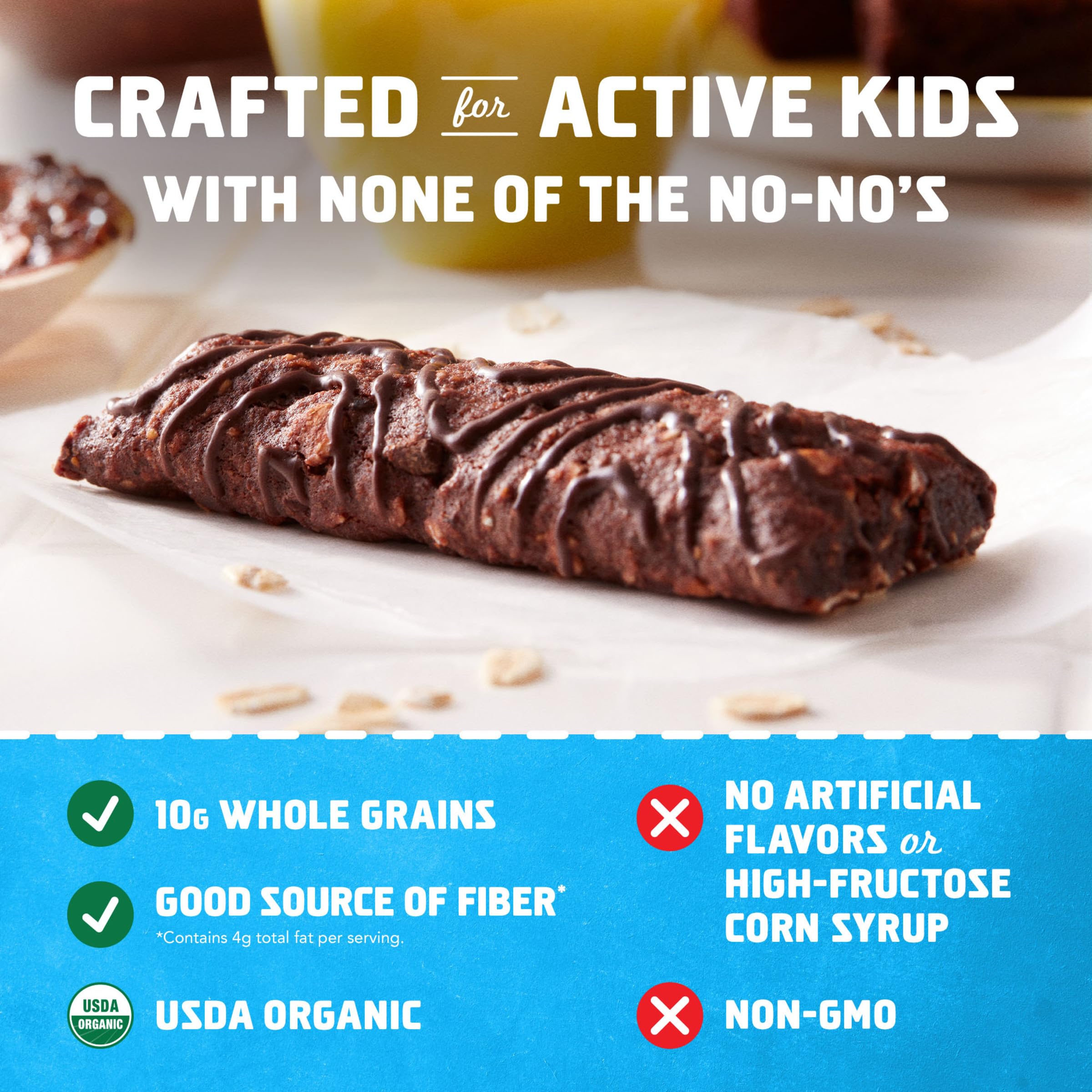CLIF Kid Zbar Chocolate Brownie - Organic Whole Grain Snack Bars for Kids Lunch & Hiking