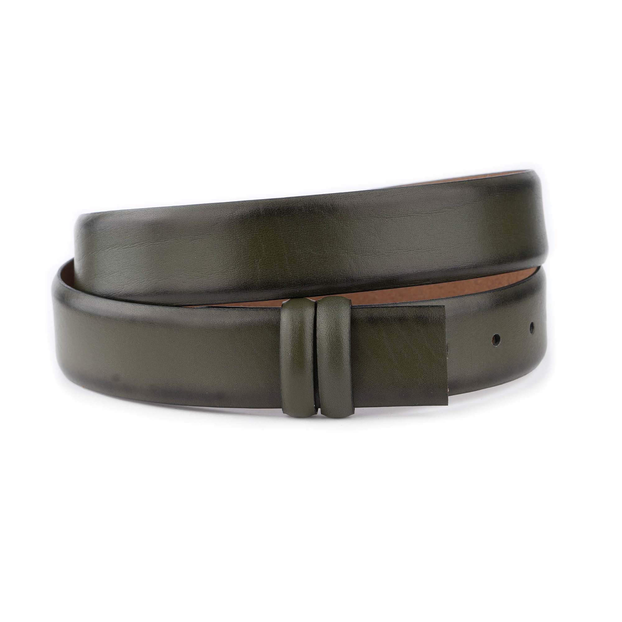 Montblanc Belt Strap Replacement - Genuine Olive Green Leather Strap for Montblanc Buckles | Perfect for Business, Casual & Formal Wear