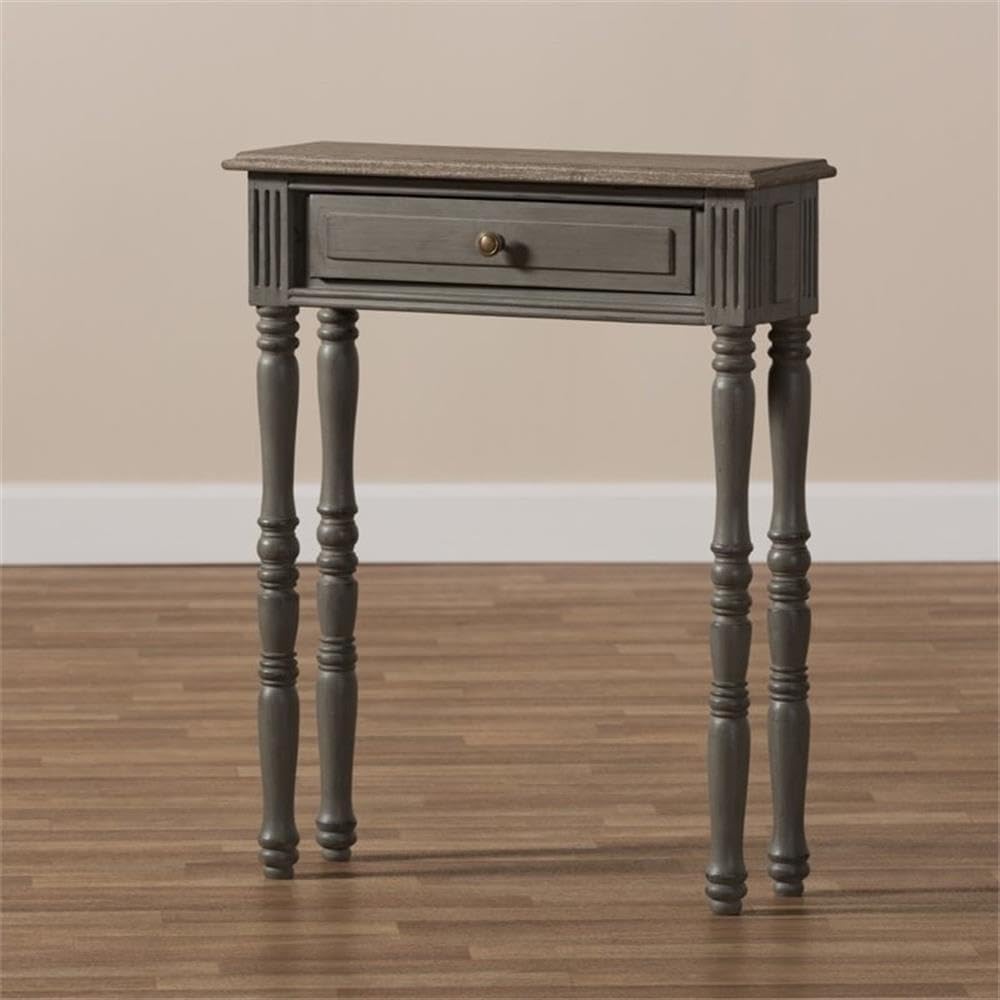 BOWERY HILL Brown 1-Drawer Console Table - Entryway Sofa Table, Hallway Accent Table for Living Room & Bedroom Decor