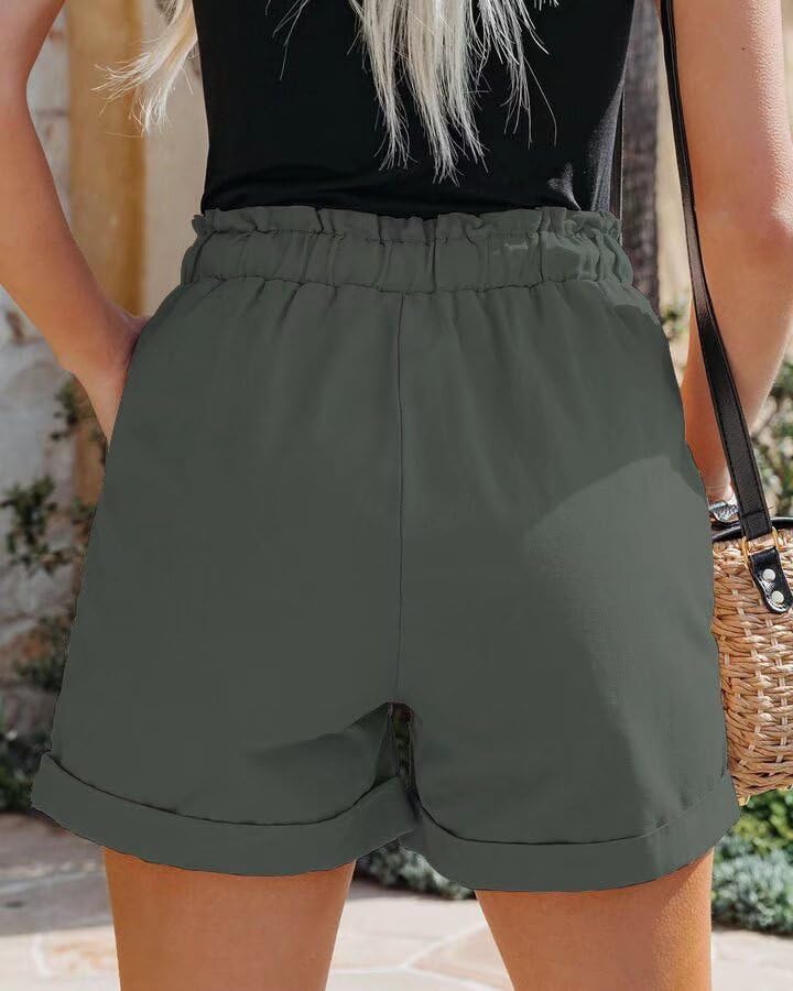 FEKOAFE Women's High Waist Cotton Shorts with Drawstring - Comfy Summer Casual Shorts for Women 2025 (Sizes S-2XL) | Trendy Lounge Wear, Beach Vacation, Yoga & Everyday Outfits