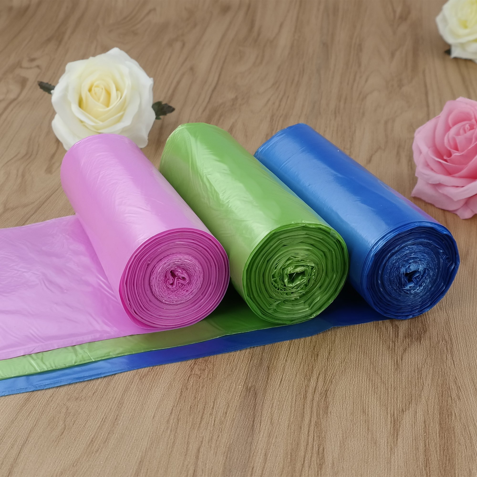 1.6 Gallon Trash Bags - 180 Count (9 Rolls) - Strong & Durable for Kitchen, Bathroom, Office & Car Waste Disposal