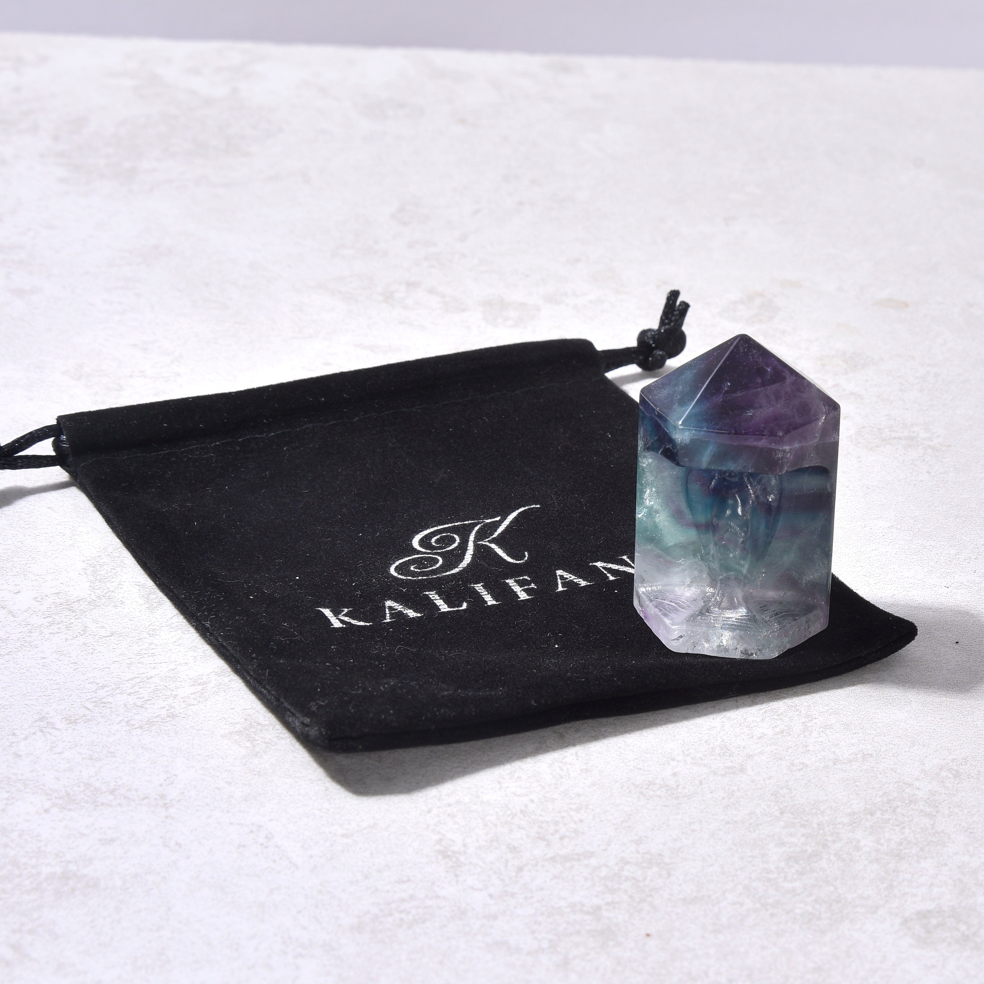 2 Fluorite Angel Obelisk Tower - Natural Purple Gemstone Carving for Home Decor, Healing Crystal, Meditation & Spiritual Gifts