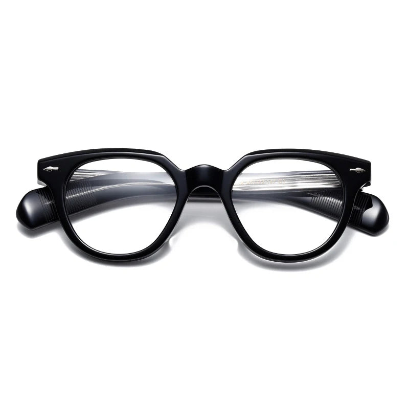 Black Unisex Full Rim Irregular Oval Acetate Eyeglasses 2241 - Stylish & Lightweight Glasses for Men & Women - Perfect for Reading, Working & Fashion Accessories