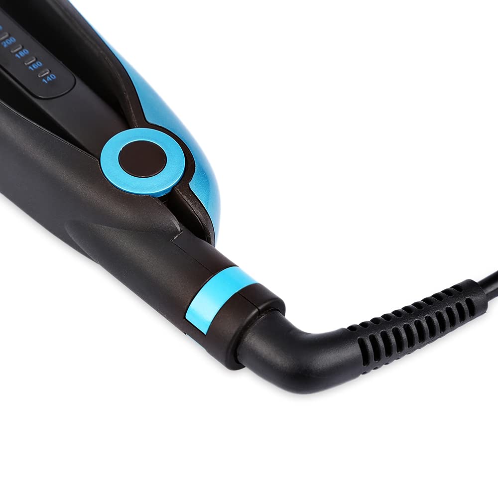 2 in 1 Hair Straightener and Curler - Portable Dual Use Flat Iron with Tourmaline Ceramic Plates for Straightening & Volumizing (220°C) - Perfect for Travel, Home & Salon Styling
