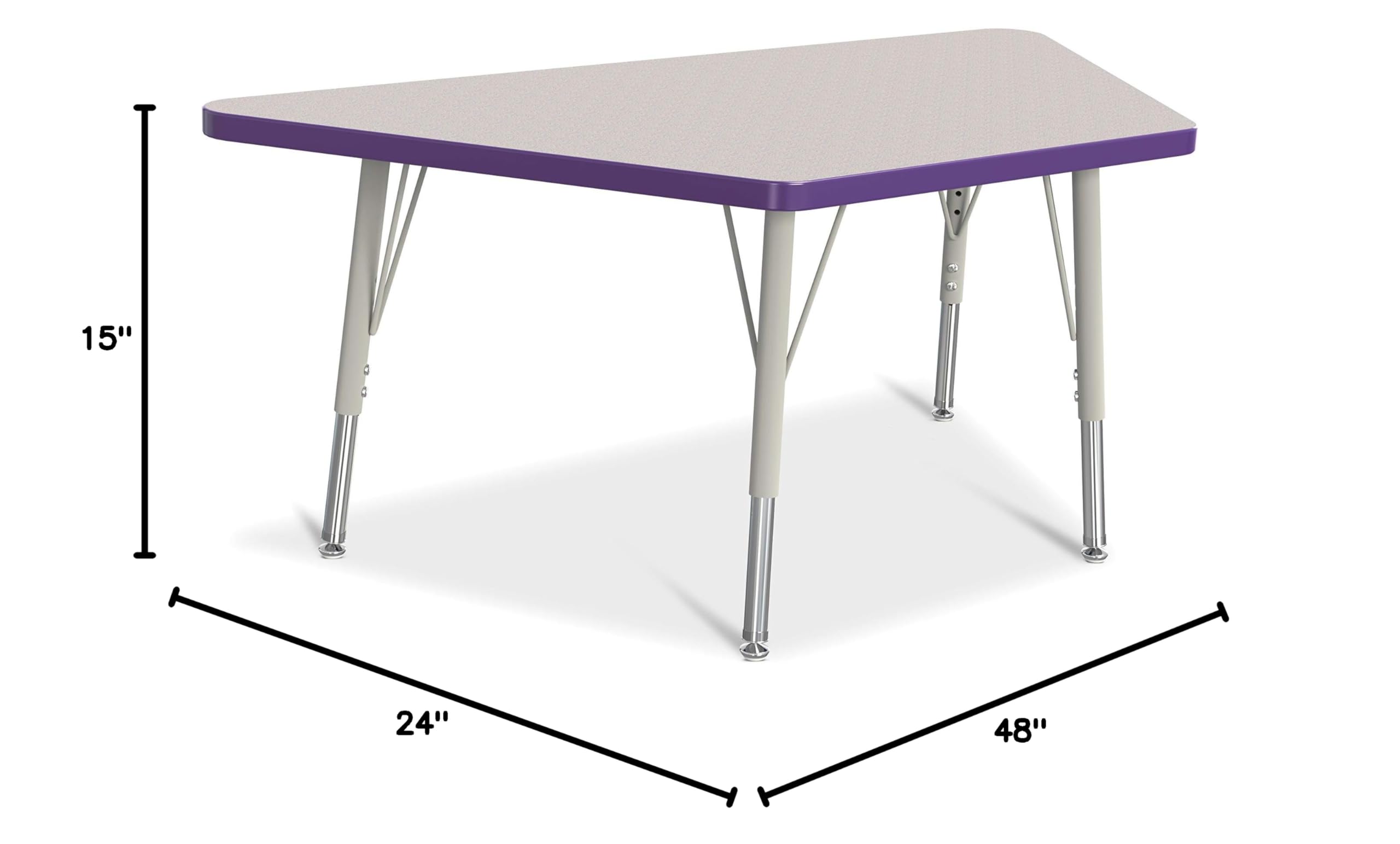 Jonti-Craft Berries 6438JCE004 Adjustable Height Trapezoid Activity Table - 24