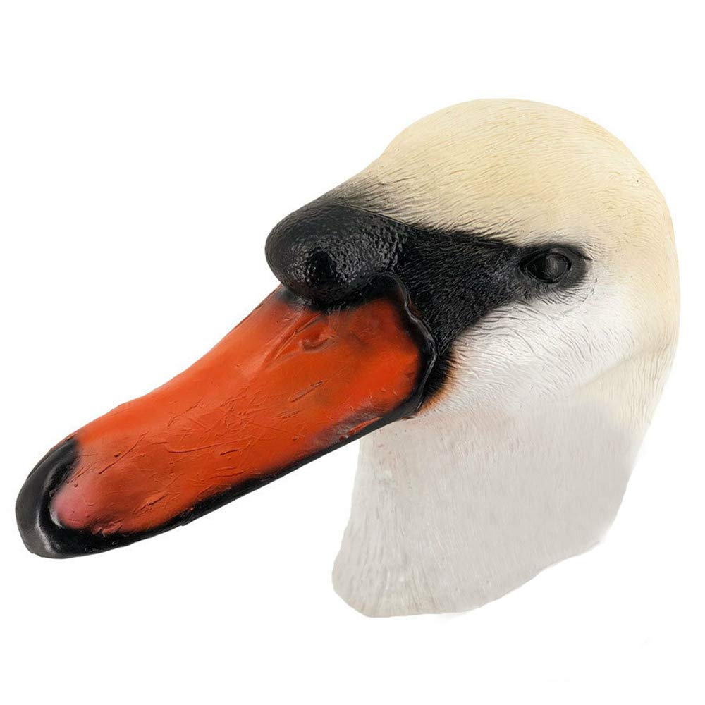Realistic Swan Latex Mask - White Bird Cosplay for Carnival & Parties