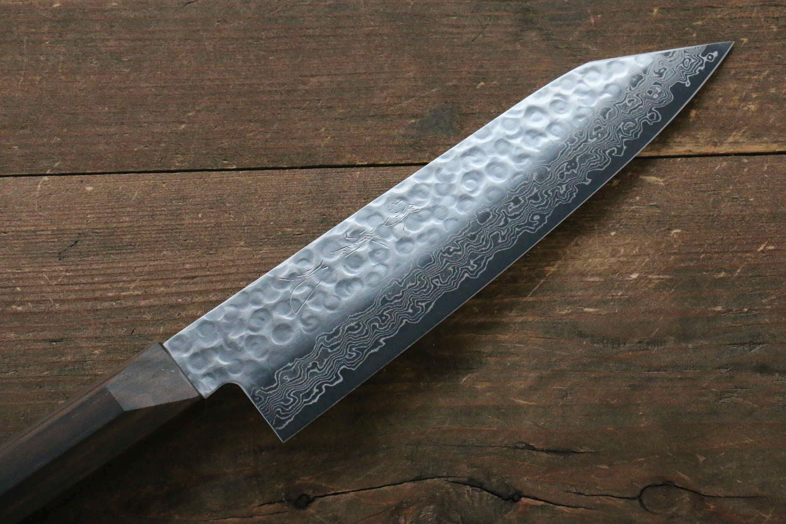 Premium Jikko VG10 17-Layer Damascus Santoku Knife 170mm with Ebony Wood Handle - Perfect for Slicing, Dicing & Chopping Vegetables, Meat & Fish