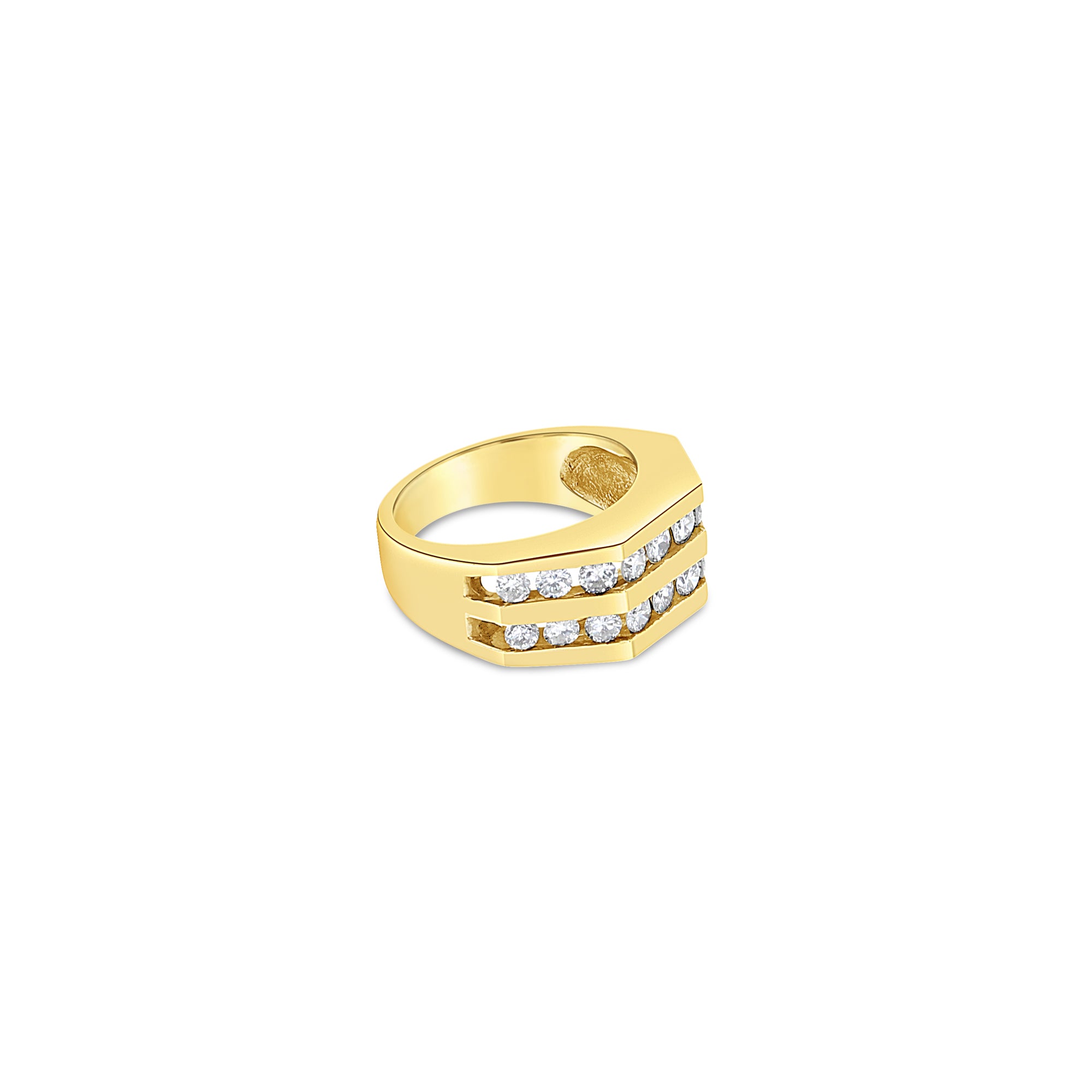1.00cttw Double Row Diamond Band Ring - 14k Yellow Gold Wedding & Anniversary Jewelry for Women