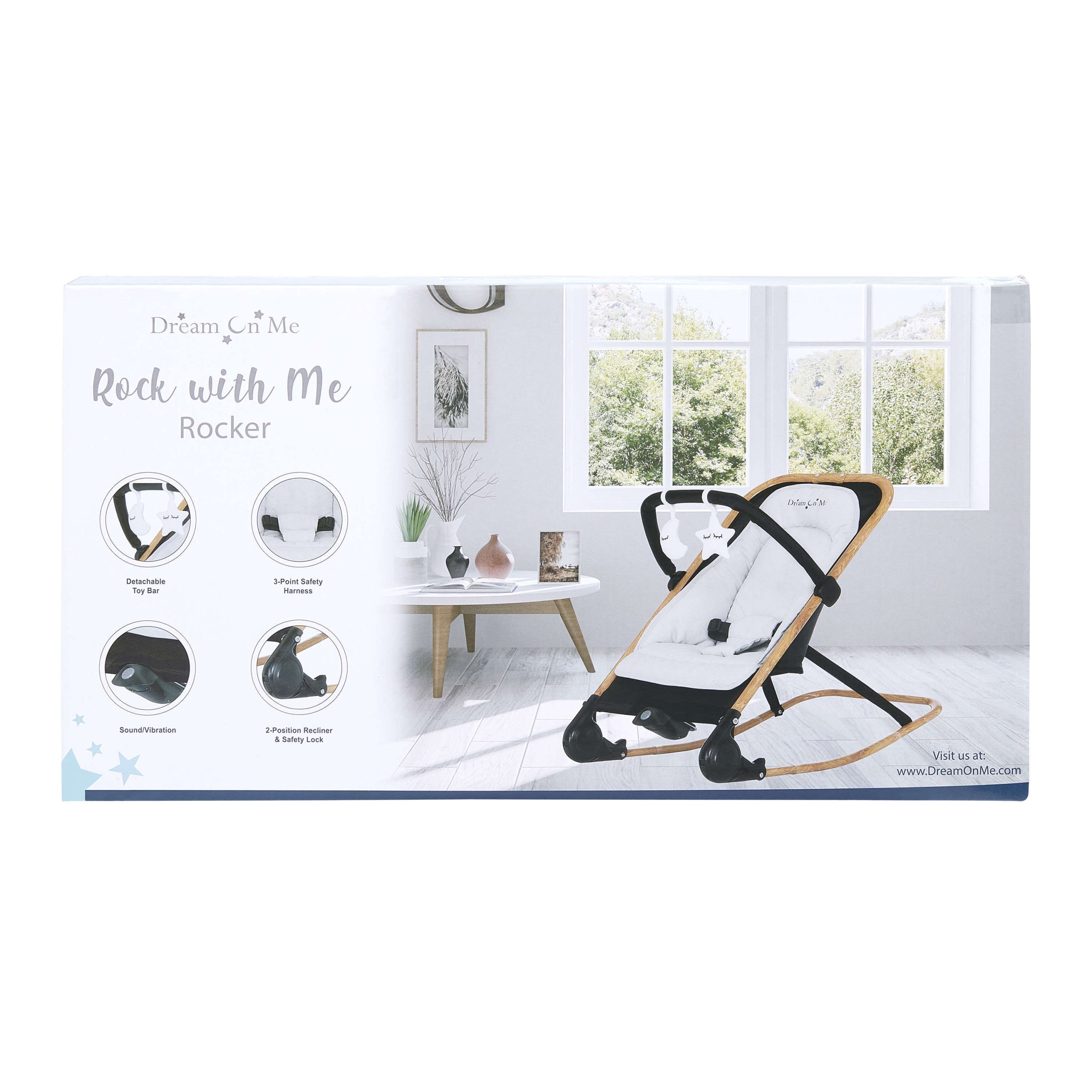 Dream On Me Rock With Me 2-in-1 Baby Rocker and Stationary Seat - Convertible Infant Chair for Nursery, Living Room & Travel | Gentle Soothing Motion for Newborns & Toddlers