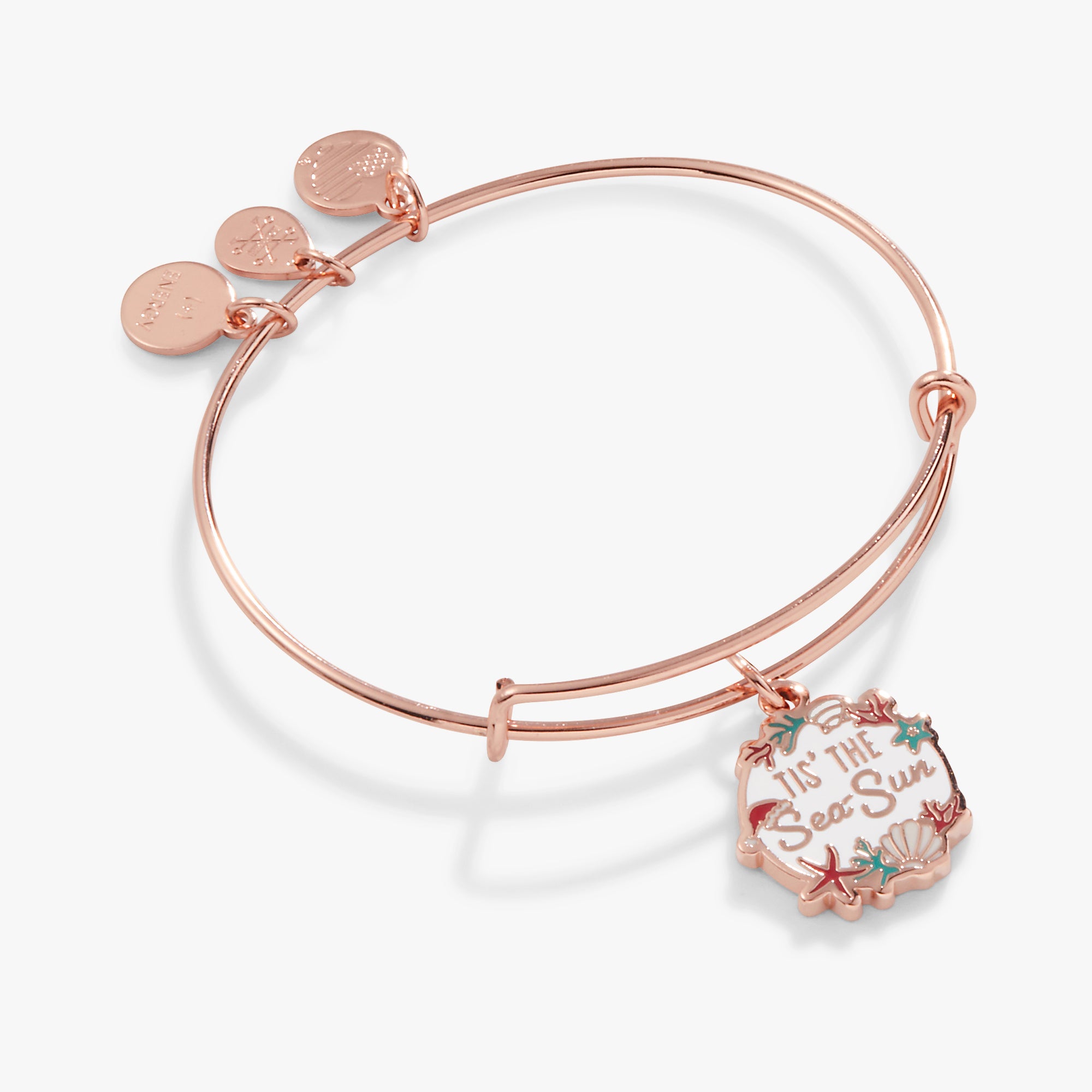 Tis the Sea Sun' Charm Bangle Bracelet - Elegant Beach Jewelry for Women, Summer Vacation Accessories | Perfect for Beach Parties, Vacations & Boho Fashion