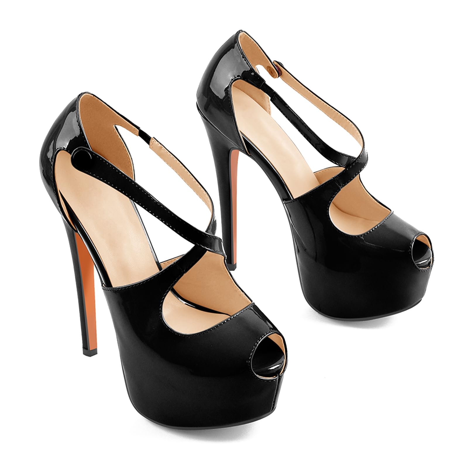 Yolkomo Women's Platform Heels - Ankle Strap Stiletto High Heel Sandals for Parties, Weddings & Night Out | Comfortable & Stylish Dress Shoes