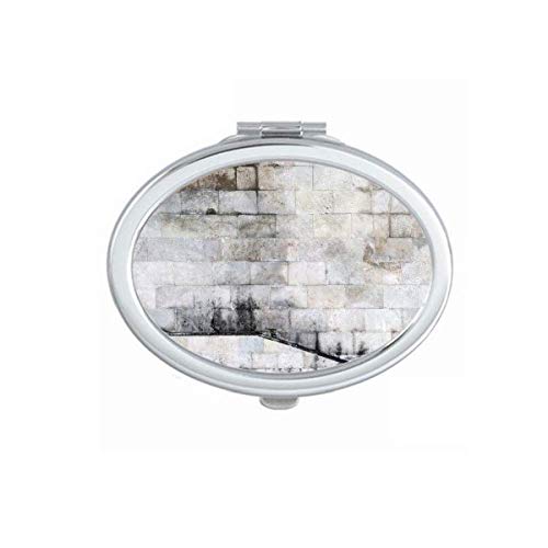 DIYthinker Black & White Brick Modern Literature Pattern Portable Folding Mirror - Double-Sided Hand Mirror for Makeup, Travel, and Home Decor