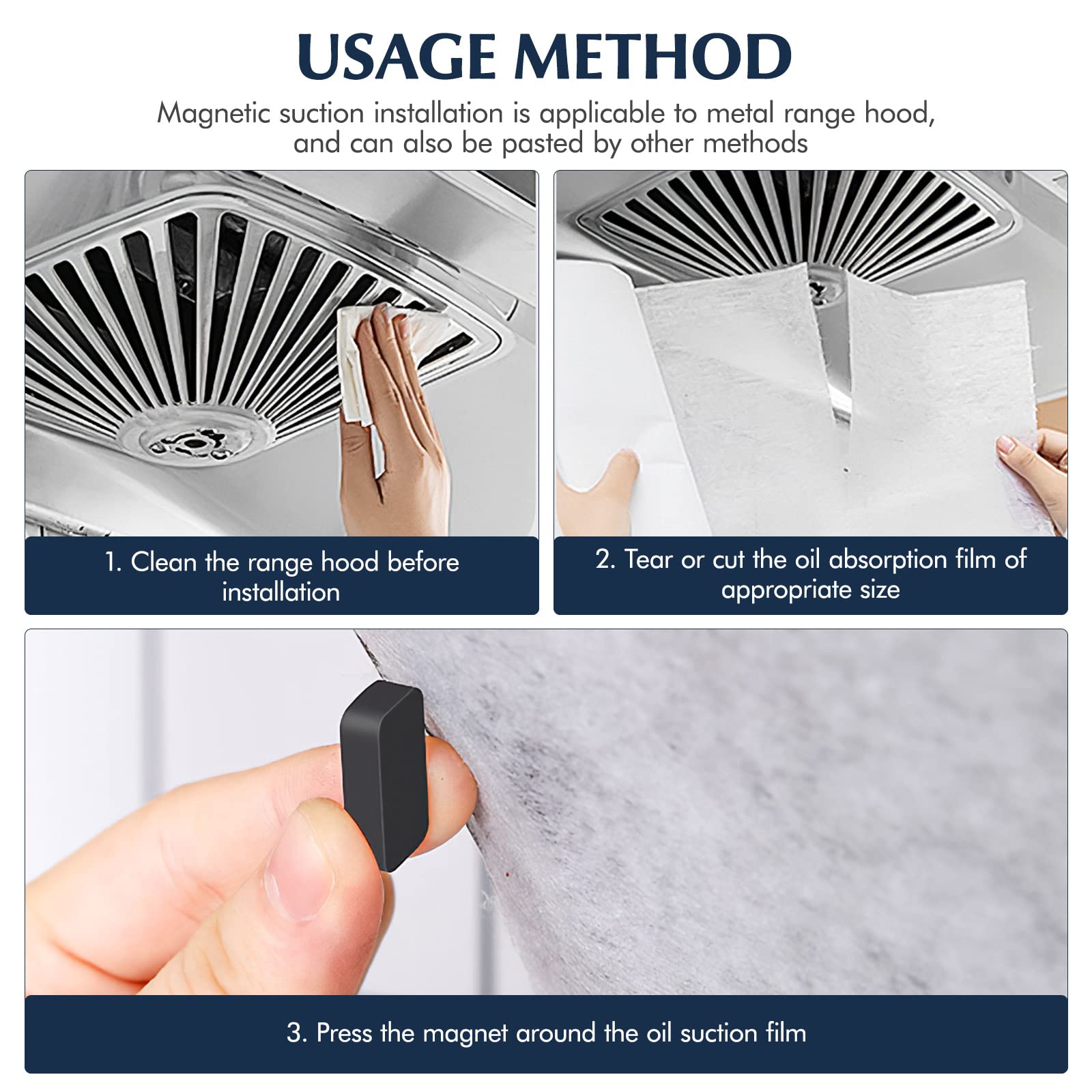 Nonwoven Grease Filter Replacement Sheets - Oil Proof & Anti-Stick Range Hood Filters - 10m Roll for Kitchen Ventilation (White) - Perfect for Range Hoods, Stoves, and Commercial Cooking Areas