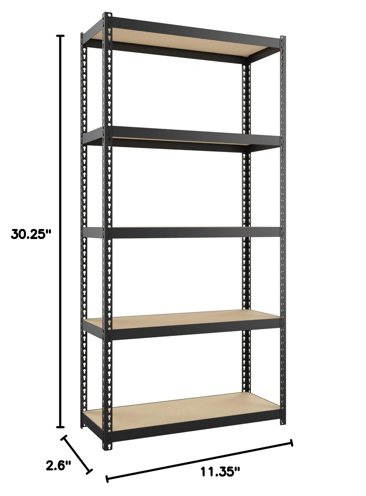 Lorell Narrow Steel Shelving Unit - Heavy Duty Metal Storage Rack for Home, Office, Garage & Warehouse Organization