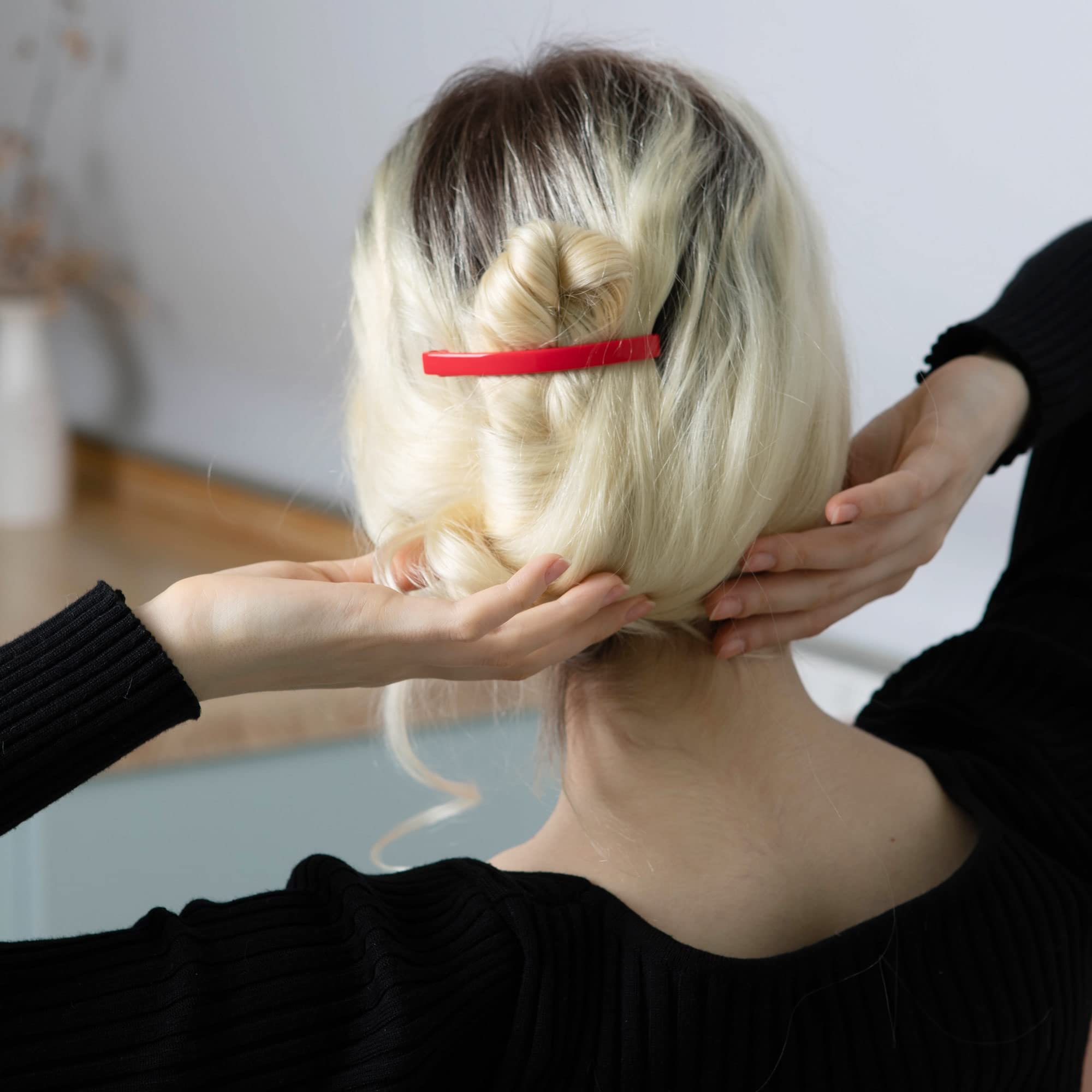 Large Plastic Dome Hair Barrettes Clips - 18 Pcs Decorative Hair Clamps for Half Updo & Ponytail - Perfect for Girls & Women with Thick Hair - Great for School, Work, Parties & Special Occasions