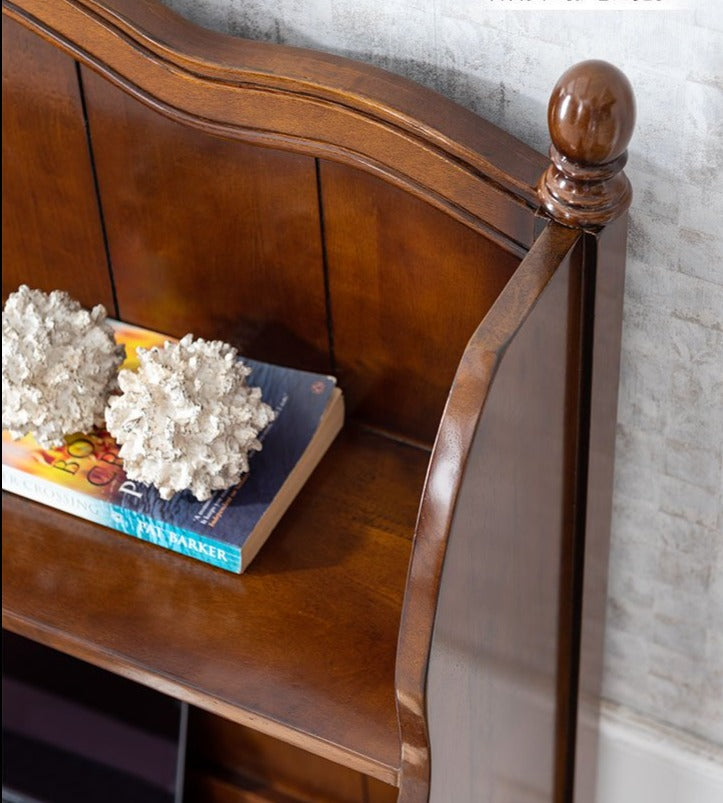 Solid Wood ABEL Writing Desk with Bookshelf Display - Stylish Home Office Furniture for Study, Work & Reading