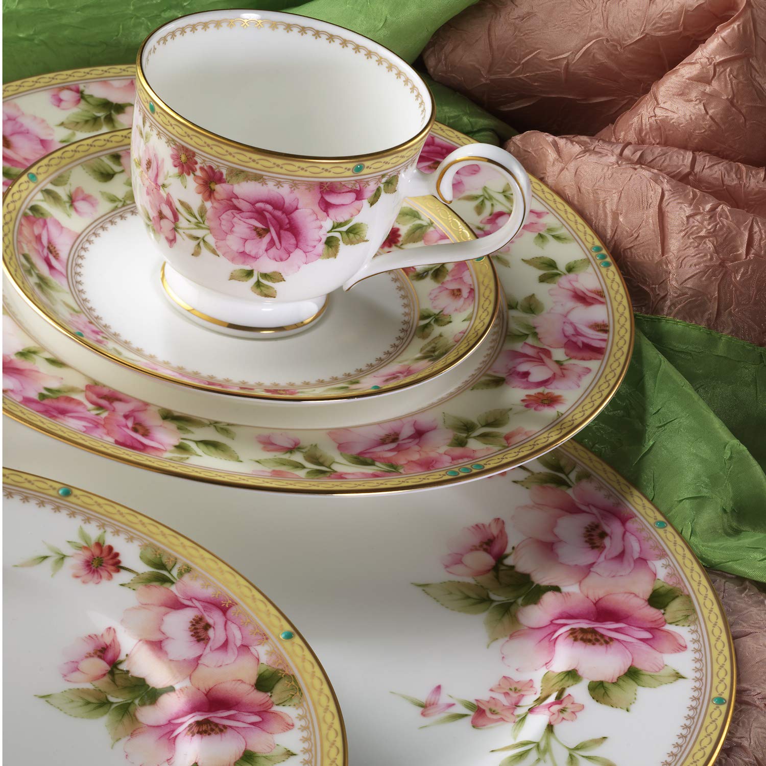 Noritake Hertford 5-Piece Dinner Plate Set - Elegant White Porcelain Tableware for Formal Dining & Special Occasions
