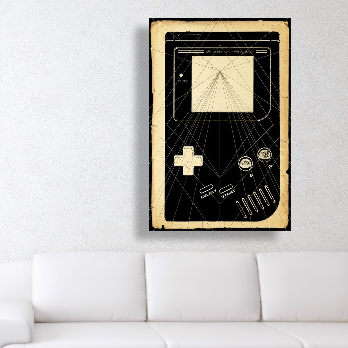 Oliver Gal Artist Co. Gameboy Print Wall Art Canvas - 20x30 Inches Black & Brown Video Game Decor - Perfect for Gamers Room, Man Cave & Retro Gaming Themed Home Decor
