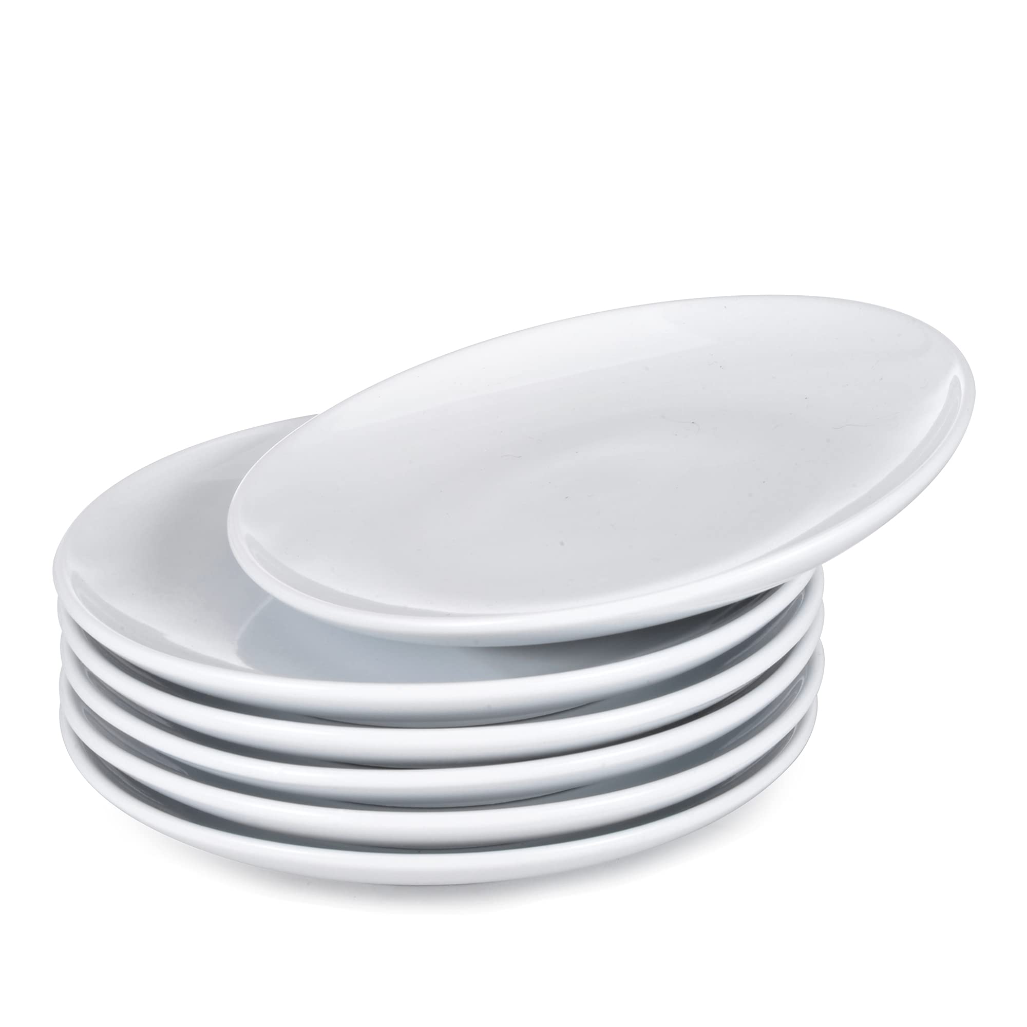 Premium 6.5 Inch Cream White Porcelain Dessert Plates - Set of 6 for Restaurants, Catering & Home Kitchen Use - Elegant Cake, Pastry & Appetizer Serving Dishes for Parties, Tea Time & Fine Dining