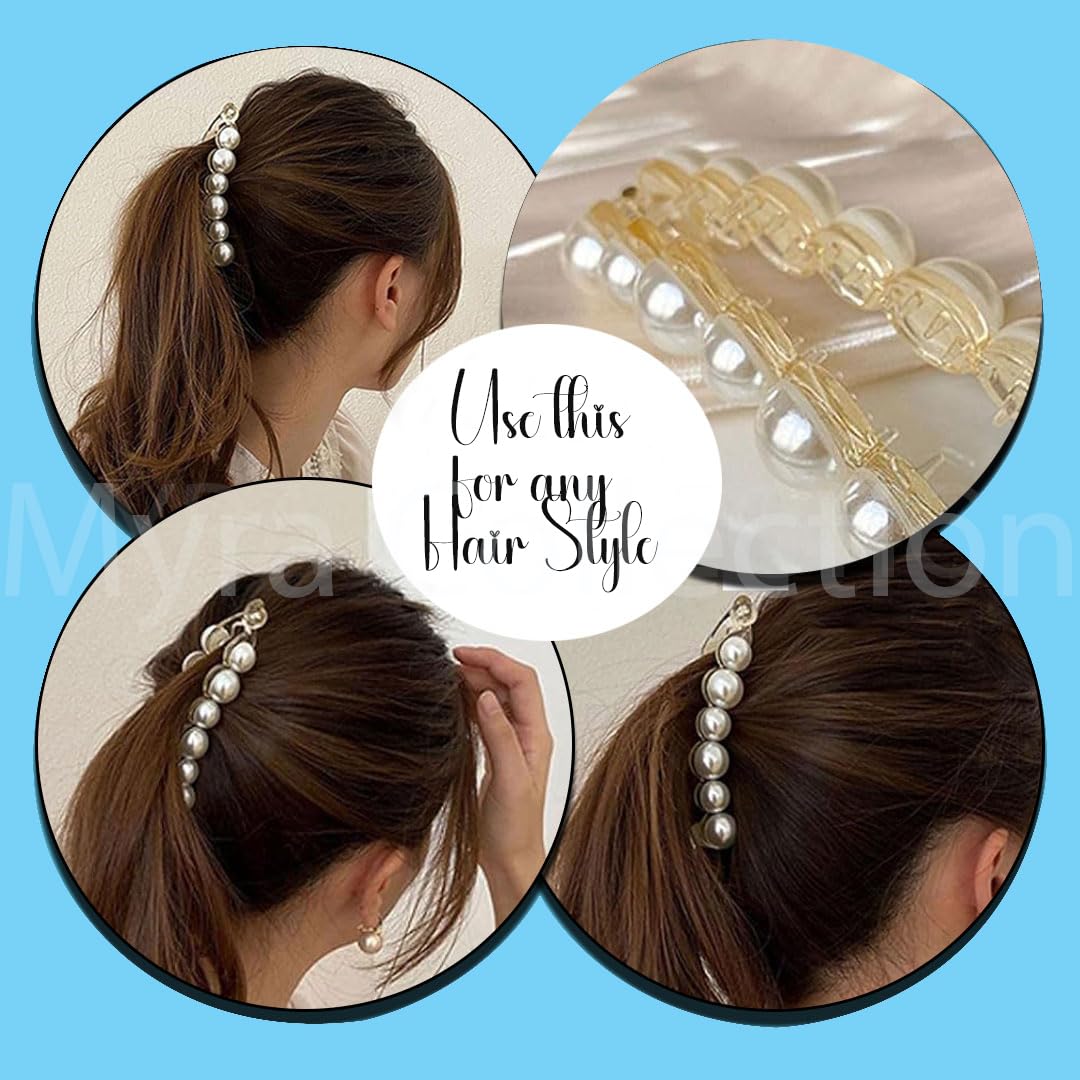 Myra Collection 1 Pack Acrylic Banana Hair Clips - Cute Hair Clutchers for Girls & Women - Perfect for School, Work, and Everyday Hairstyles