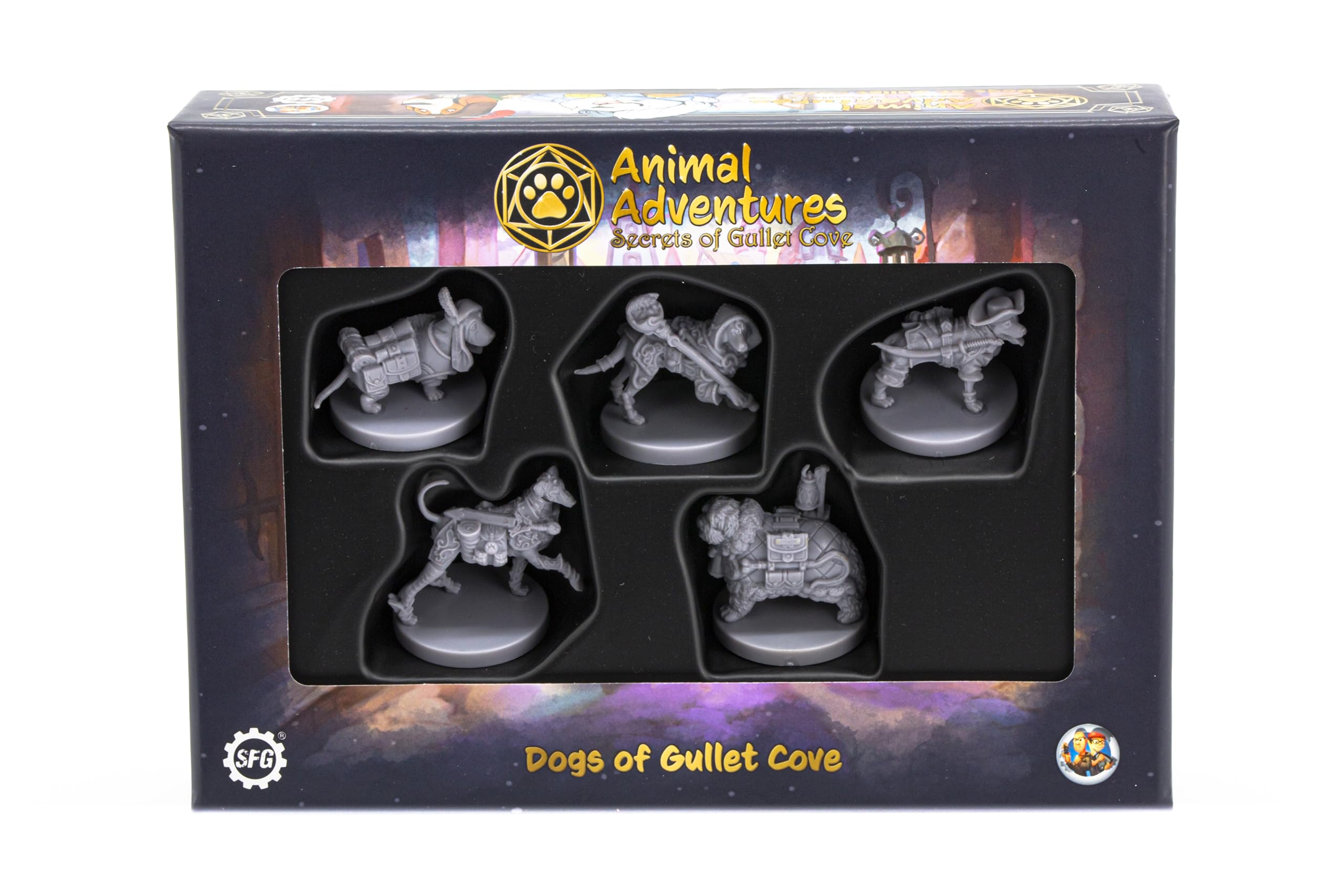 Steamforged Games Animal Adventures: Secrets of Gullet Cove - 5E Compatible RPG Miniatures for Dogs | D&D 5th Edition Roleplaying Game Accessories | Perfect for Fantasy Tabletop Gaming Sessions with Pets