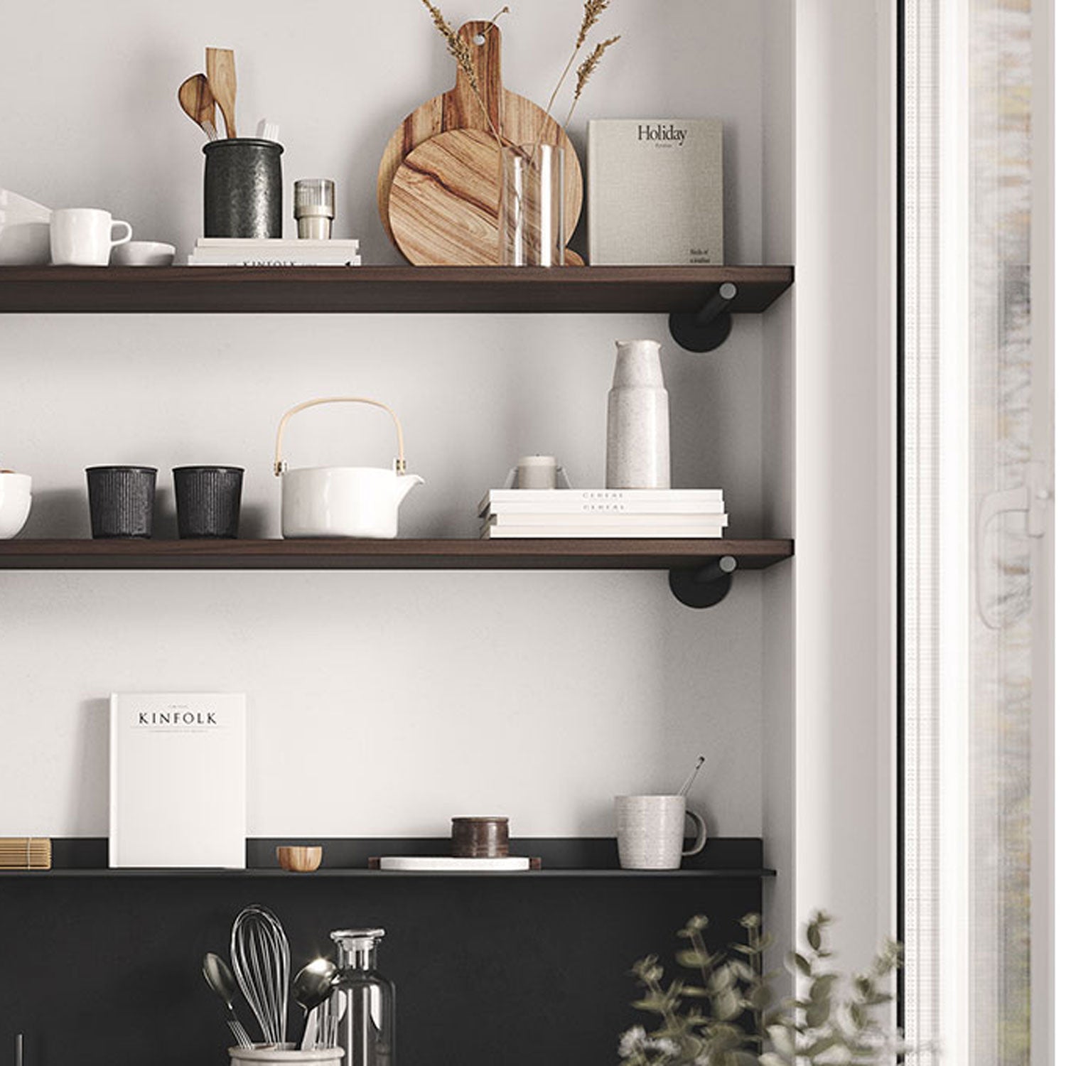 Roderick Cherry Wood Wall Shelf - Rustic Floating Shelf for Living Room, Bedroom, Bathroom Decor | Handmade Solid Wood Shelves for Home Organization & Storage